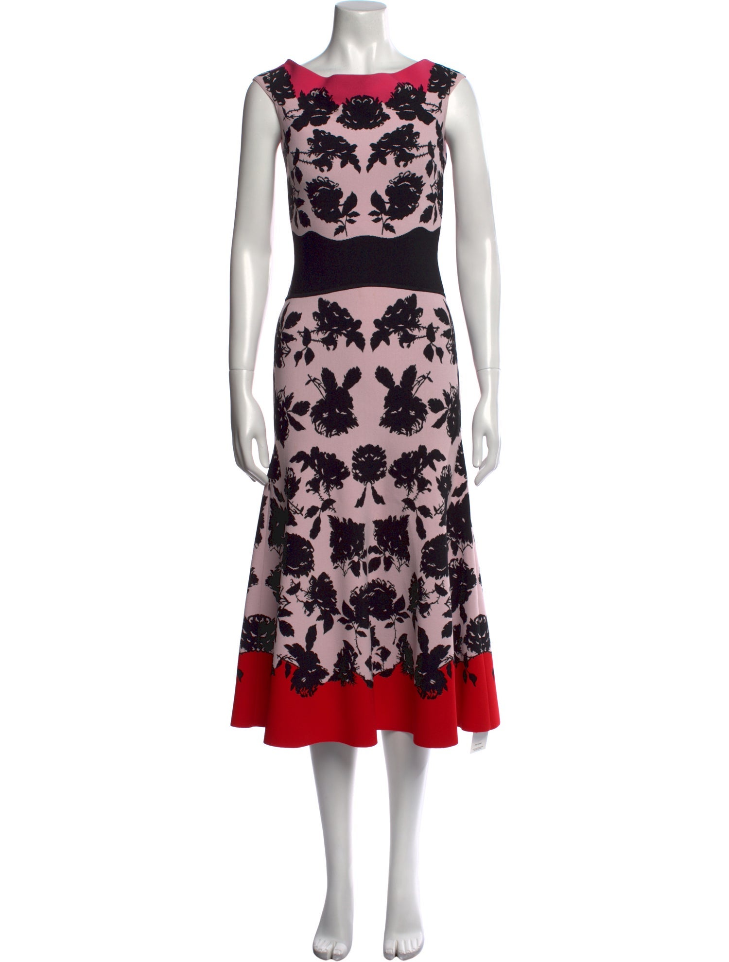 Alexander McQueen Floral Print Midi Length Dress