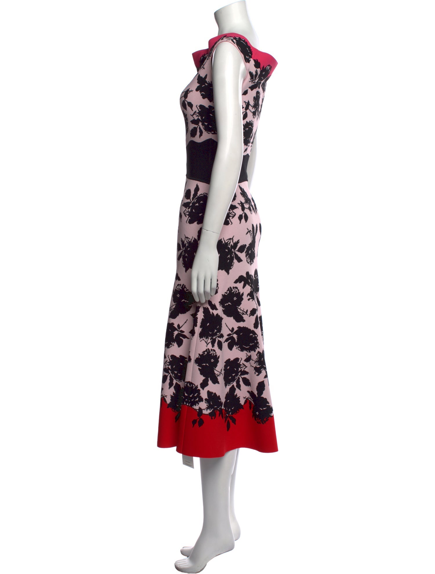 Alexander McQueen Floral Print Midi Length Dress