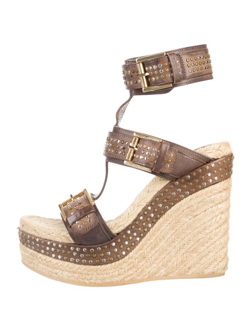 Alexander McQueen Leather Studded Accents Espadrilles