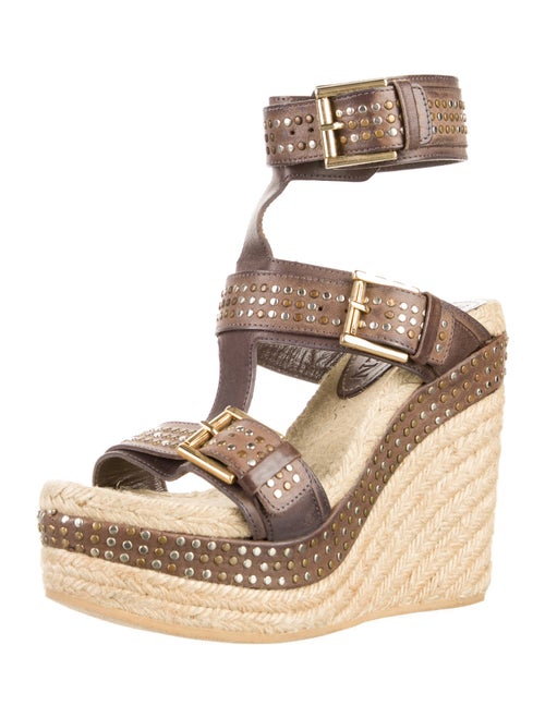 Alexander McQueen Leather Studded Accents Espadrilles