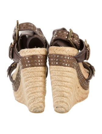 Alexander McQueen Leather Studded Accents Espadrilles