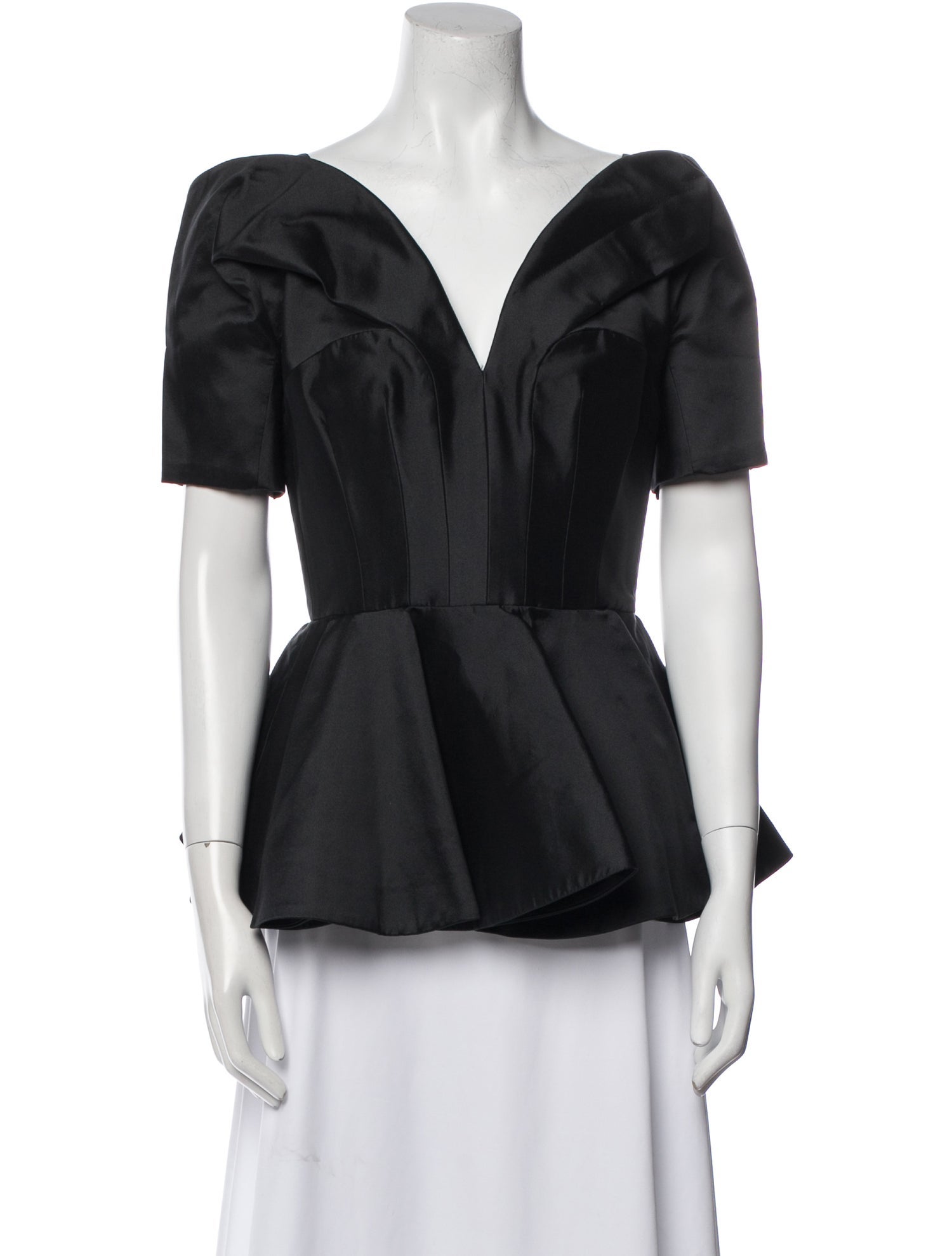 Alexander McQueen Silk V-Neck Blouse