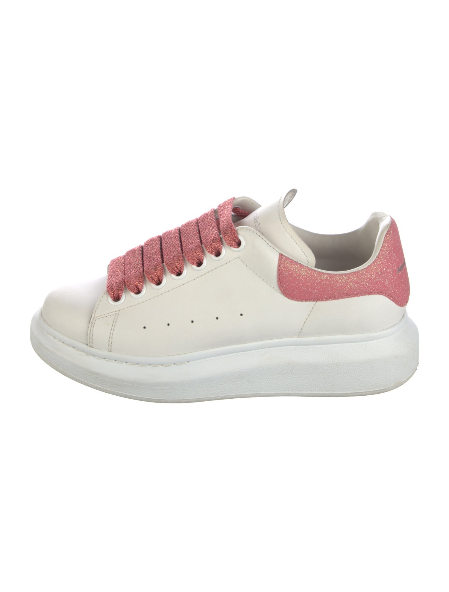 Alexander McQueen Leather Glitter Accents Sneakers