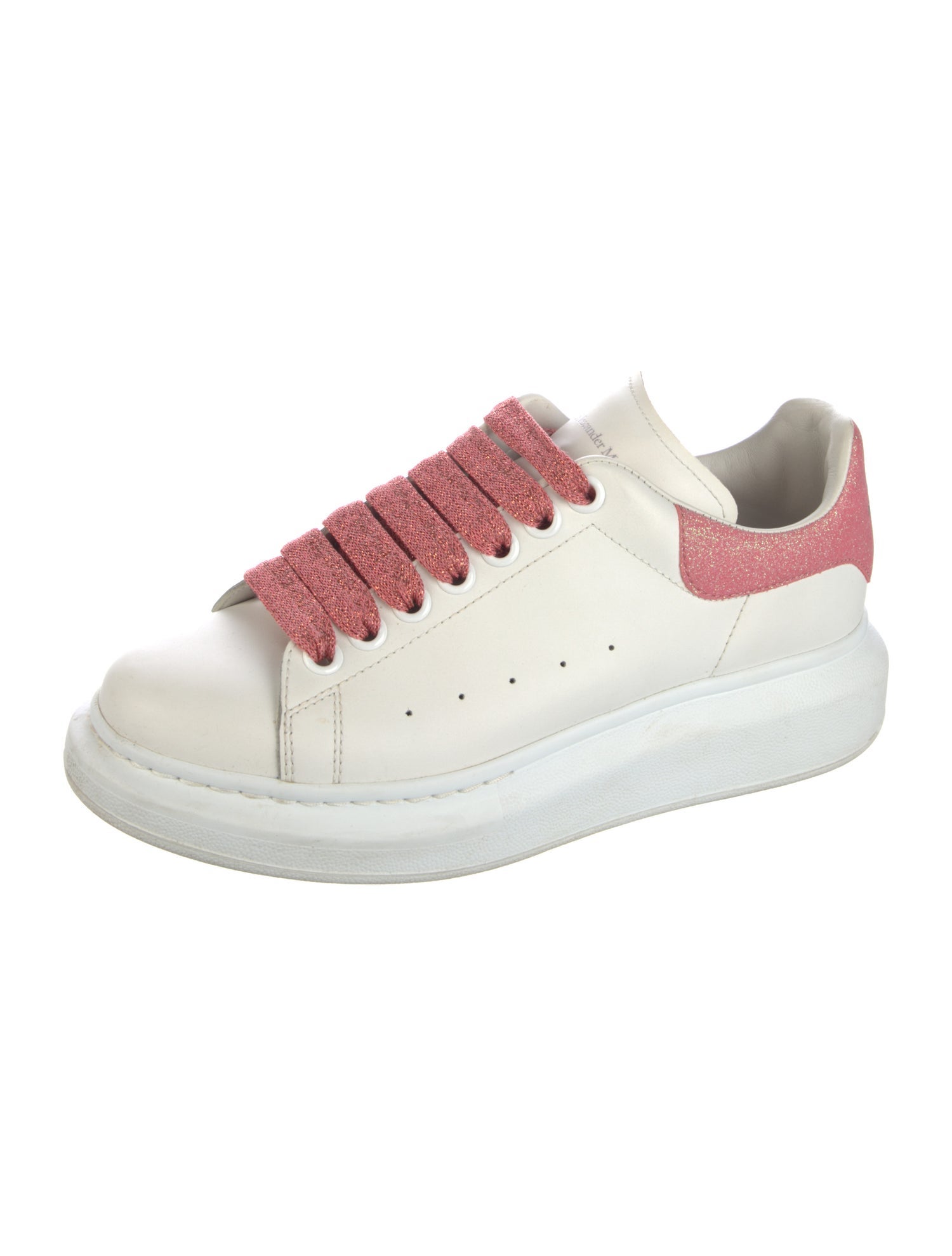 Alexander McQueen Leather Glitter Accents Sneakers