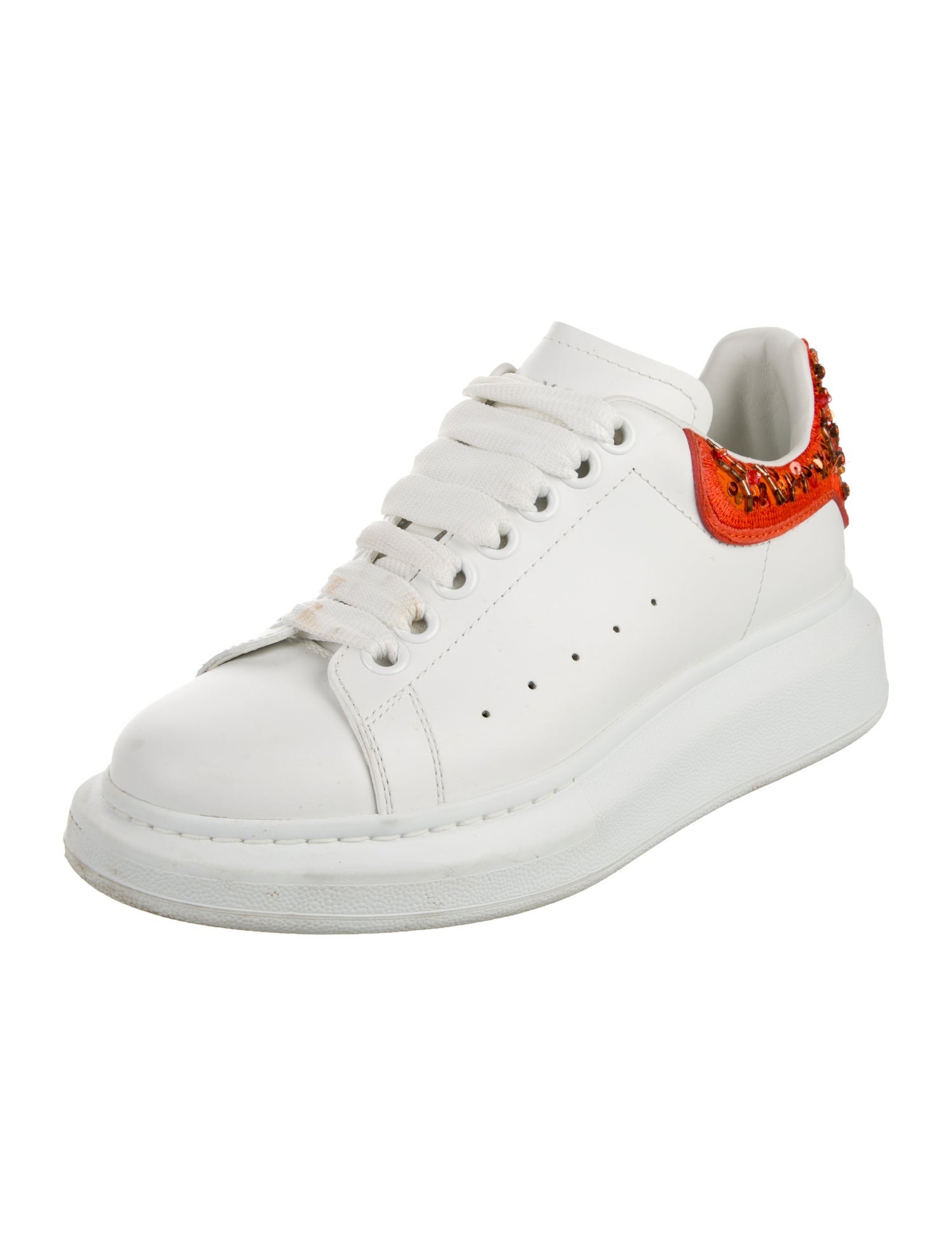 Alexander McQueen Leather Sequin Embellishments Sneakers