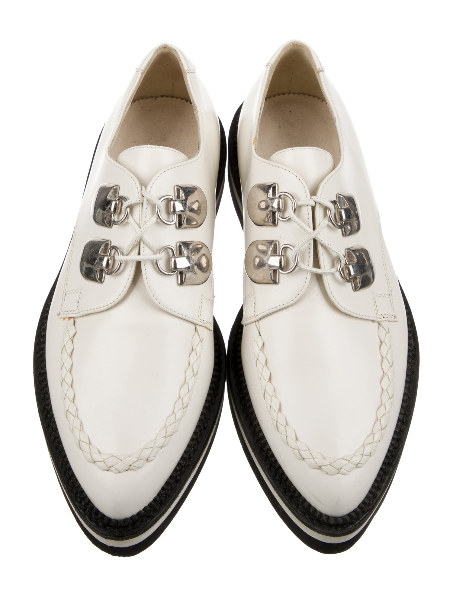 Alexander McQueen Leather Braided Accents Oxfords