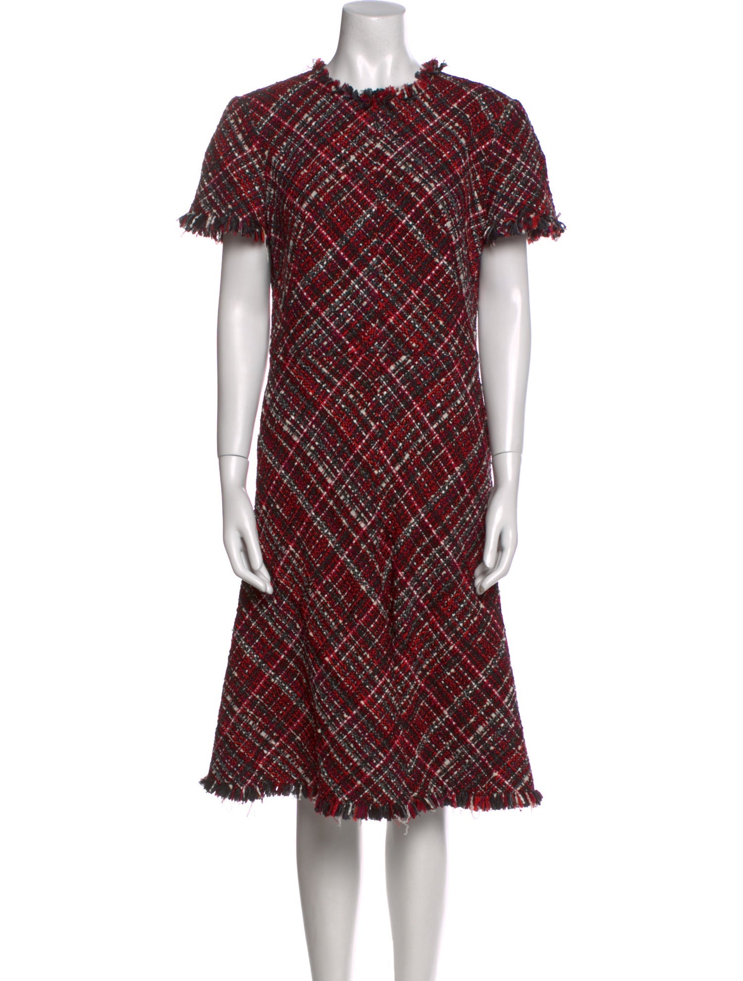 Alexander McQueen Plaid Print Midi Length Dress