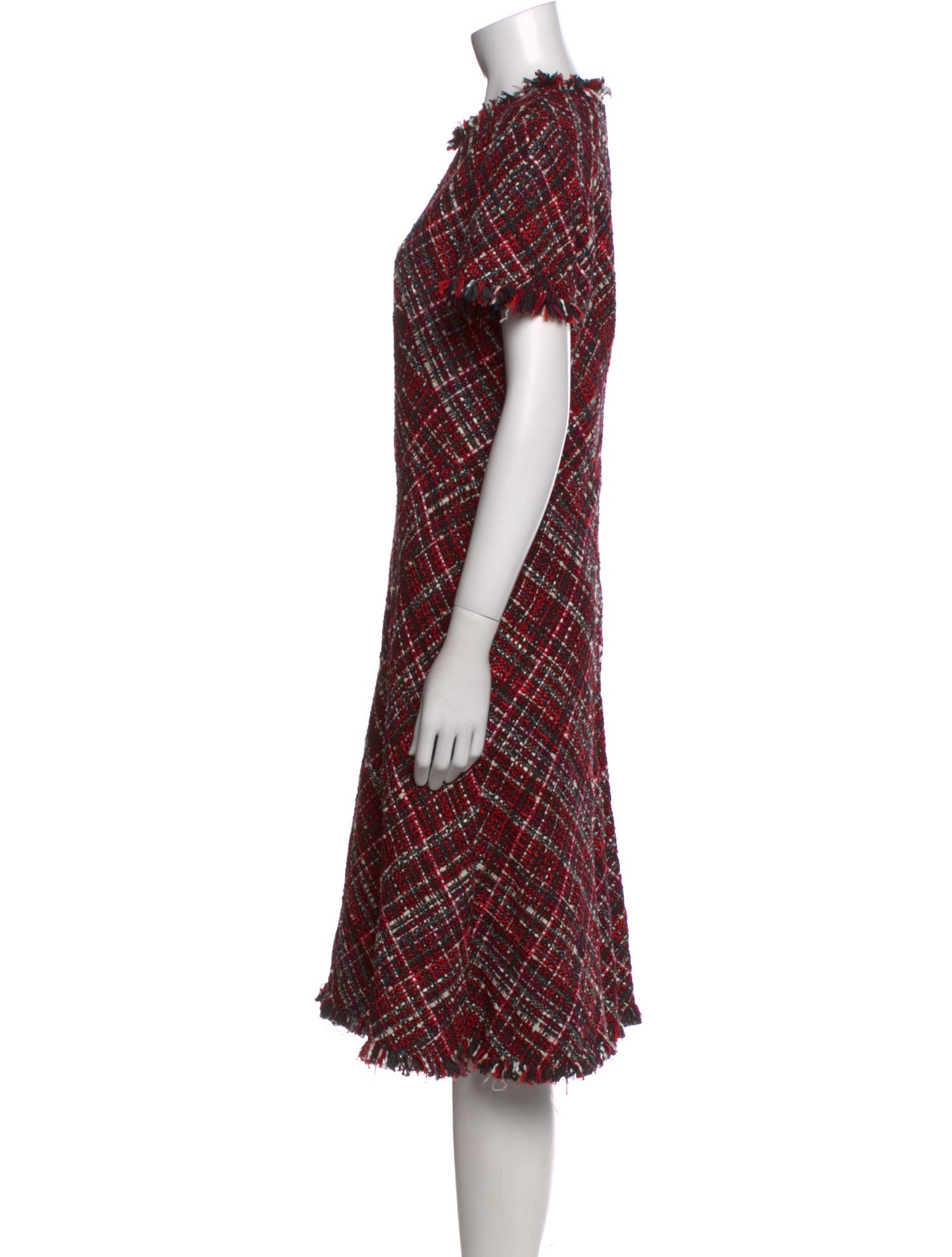 Alexander McQueen Plaid Print Midi Length Dress