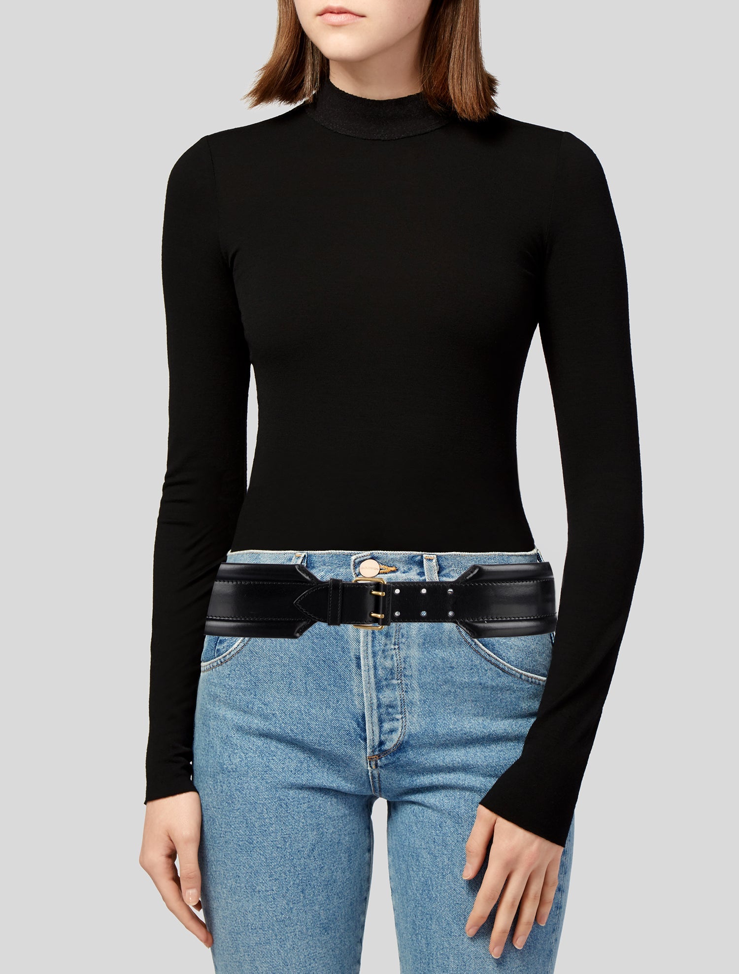 Alexander McQueen Wide Leather Waist Belt