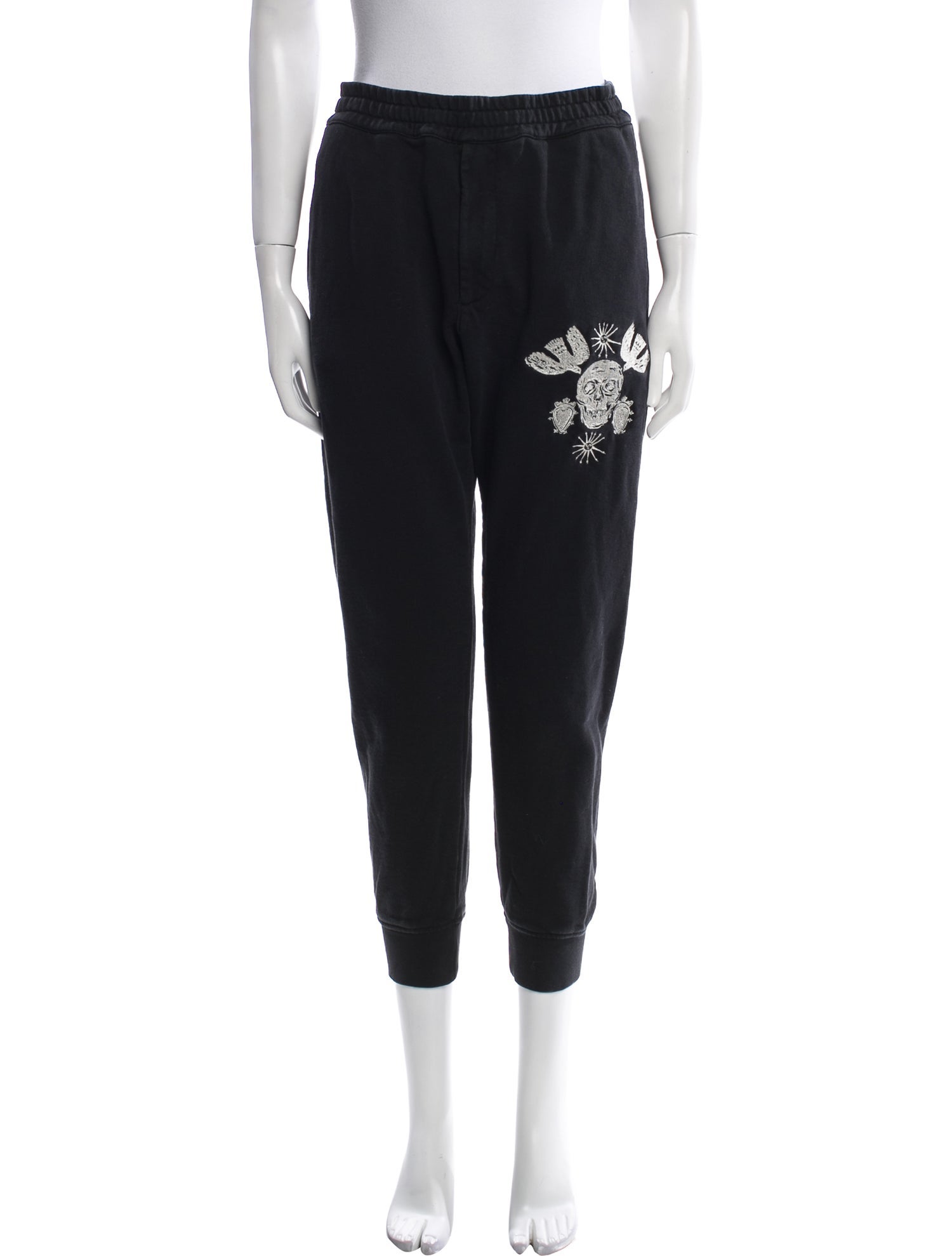 Alexander McQueen Graphic Print Embroidered Accent Sweatpants