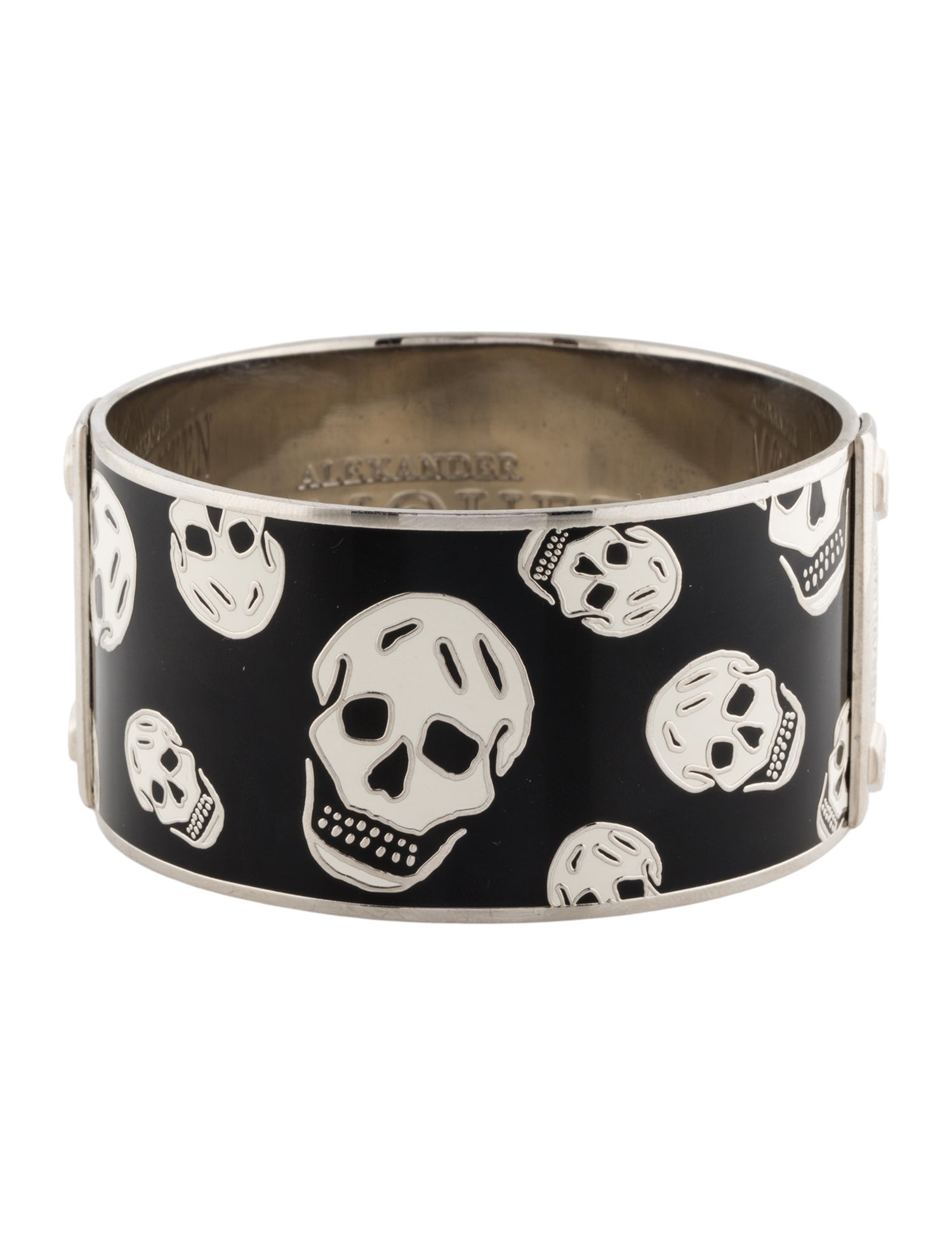 Alexander McQueen Enamel Skull Bangle Bracelet