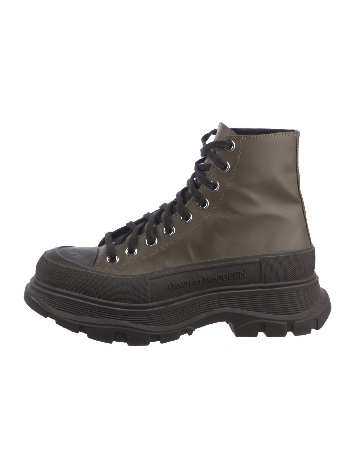 Alexander McQueen Leather Lace-Up Boots