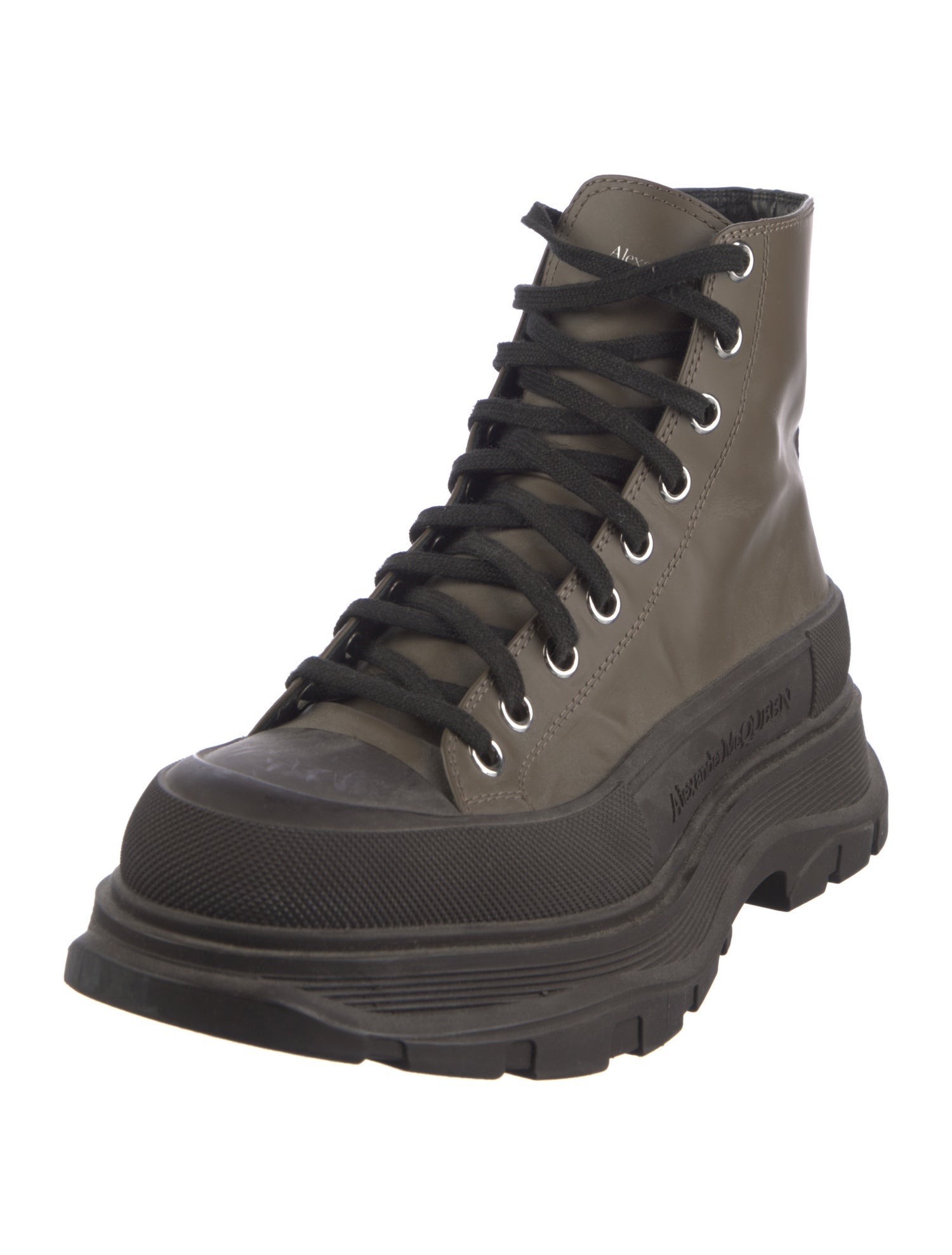 Alexander McQueen Leather Lace-Up Boots