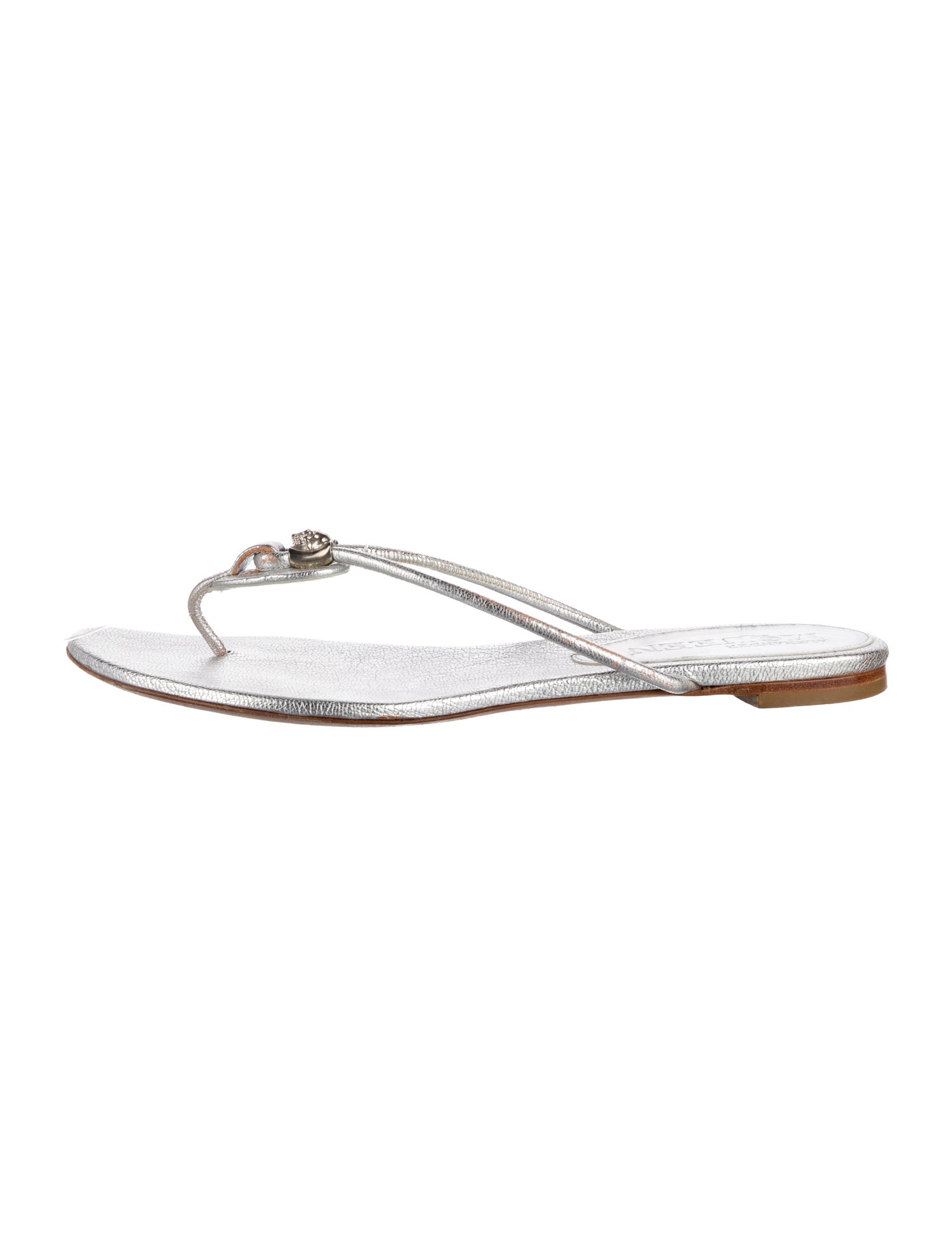 Alexander McQueen Skull Leather Flip Flops
