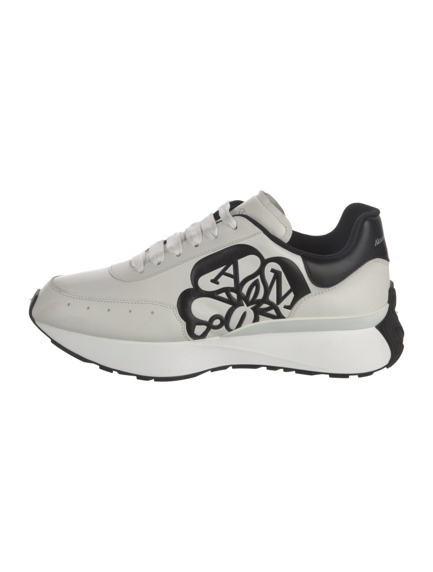 Alexander McQueen Leather Printed Athletic Sneakers