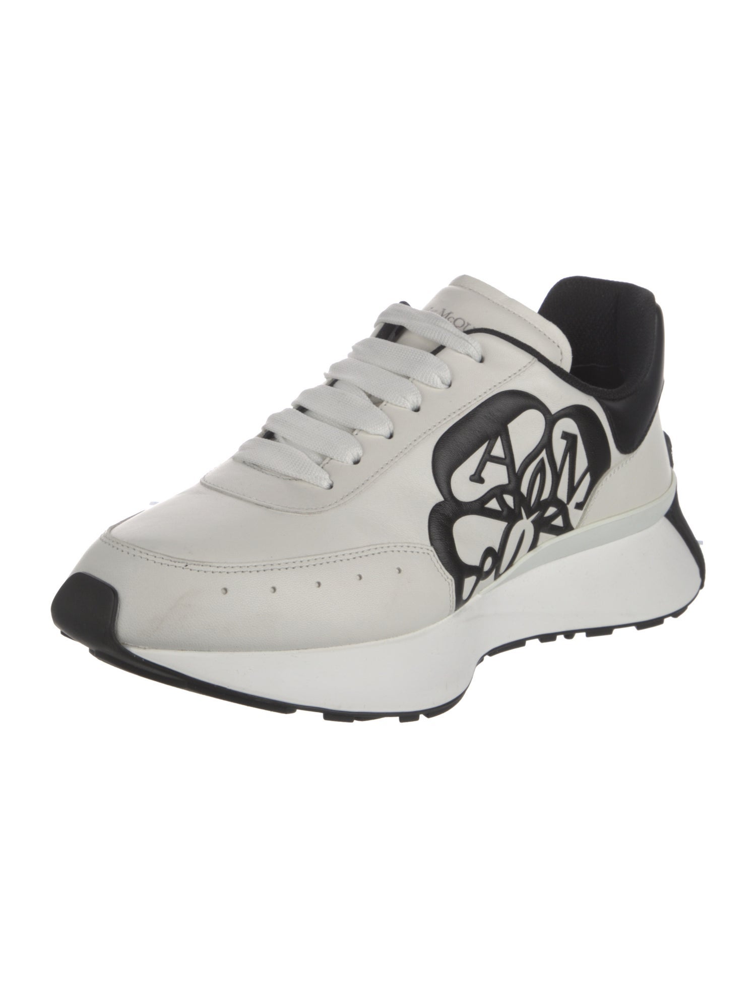 Alexander McQueen Leather Printed Athletic Sneakers