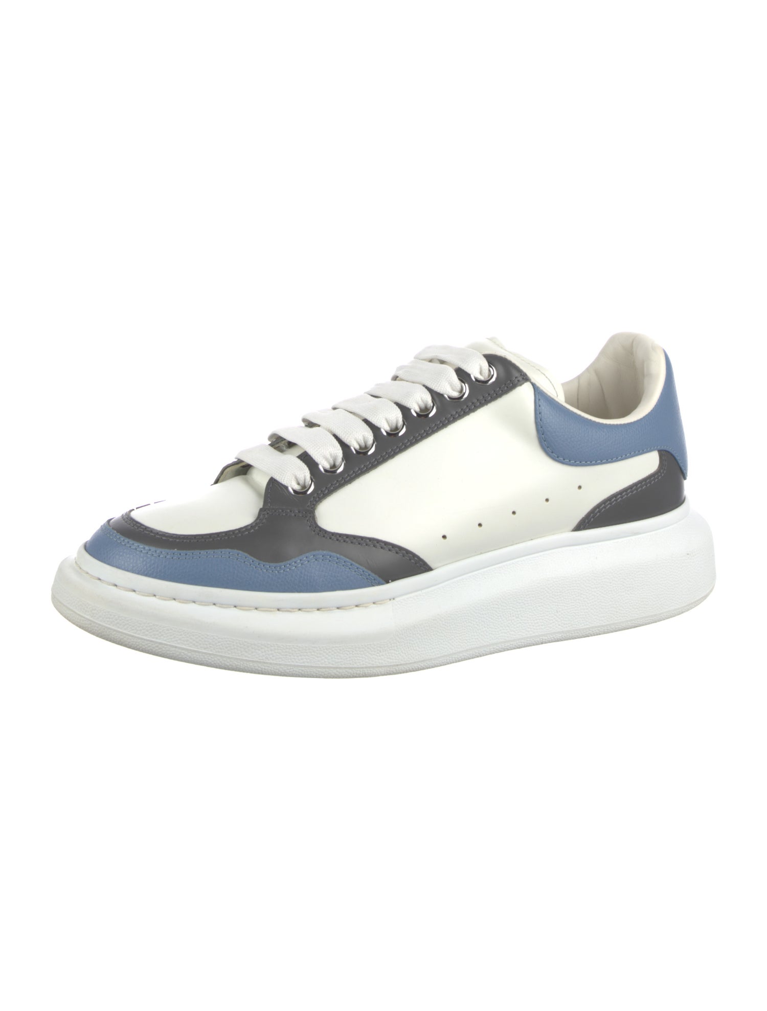 Alexander McQueen Leather Colorblock Pattern Athletic Sneakers