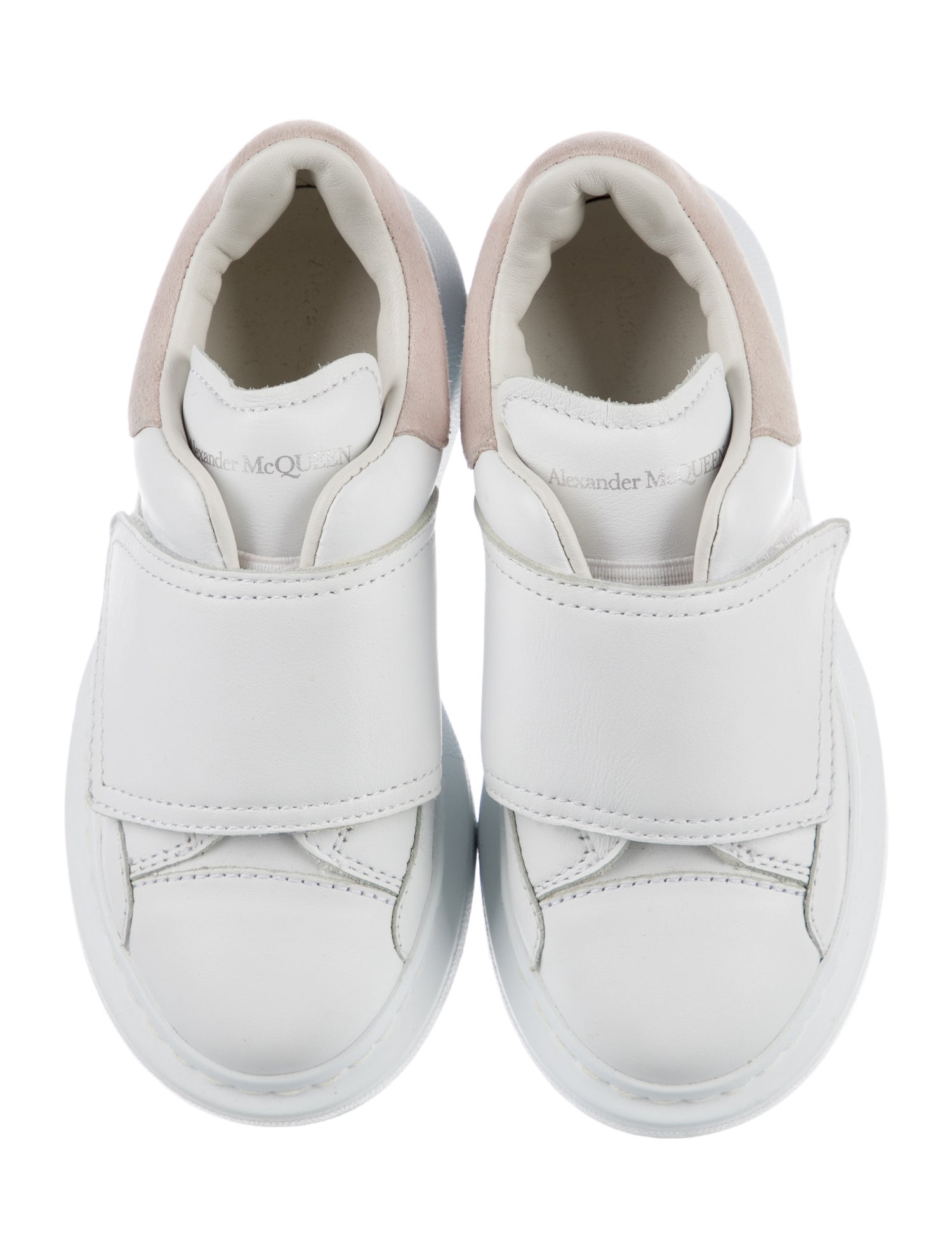 Alexander McQueen toddler girls' white and pink sneakers