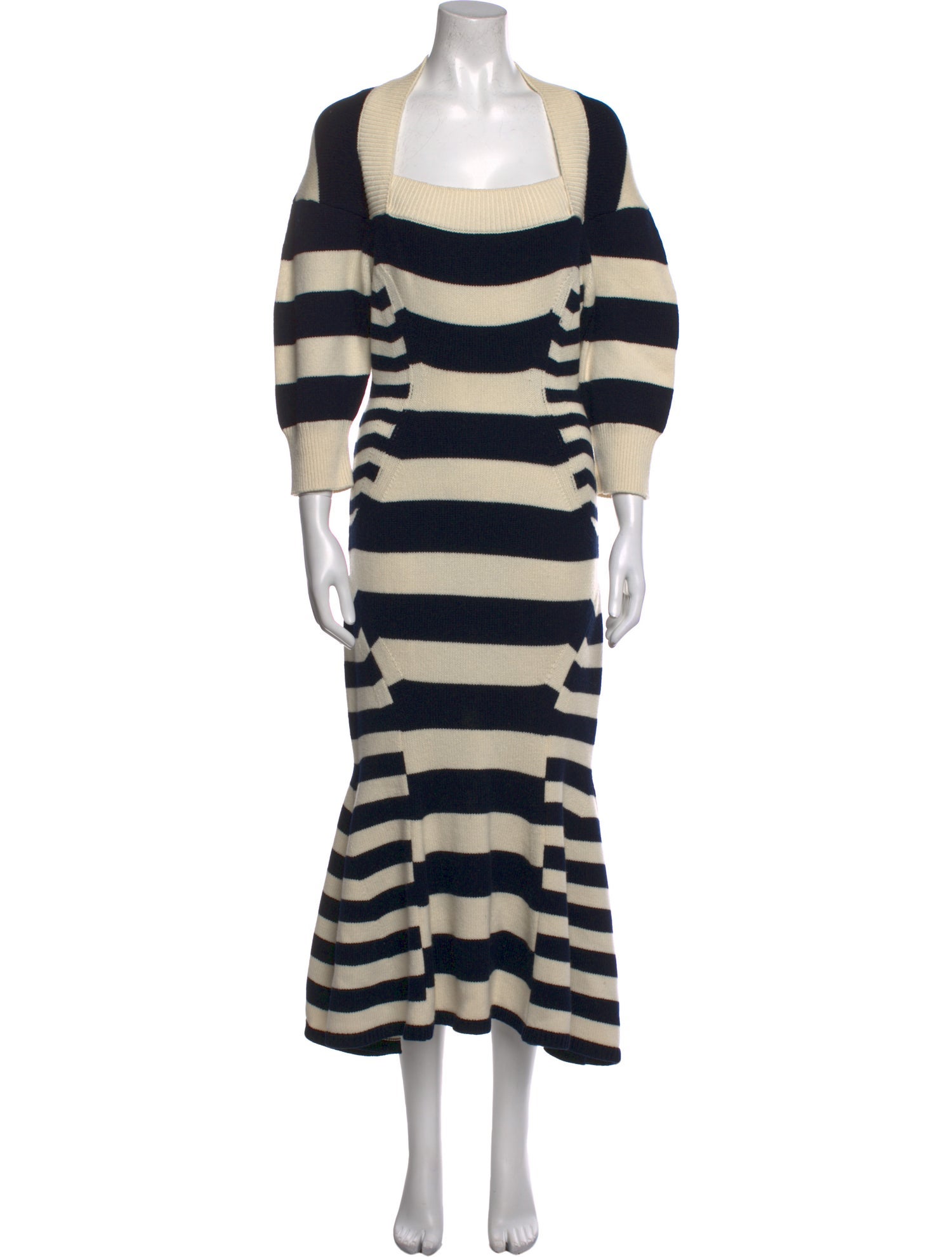 Alexander McQueen Virgin Wool Midi Length Dress
