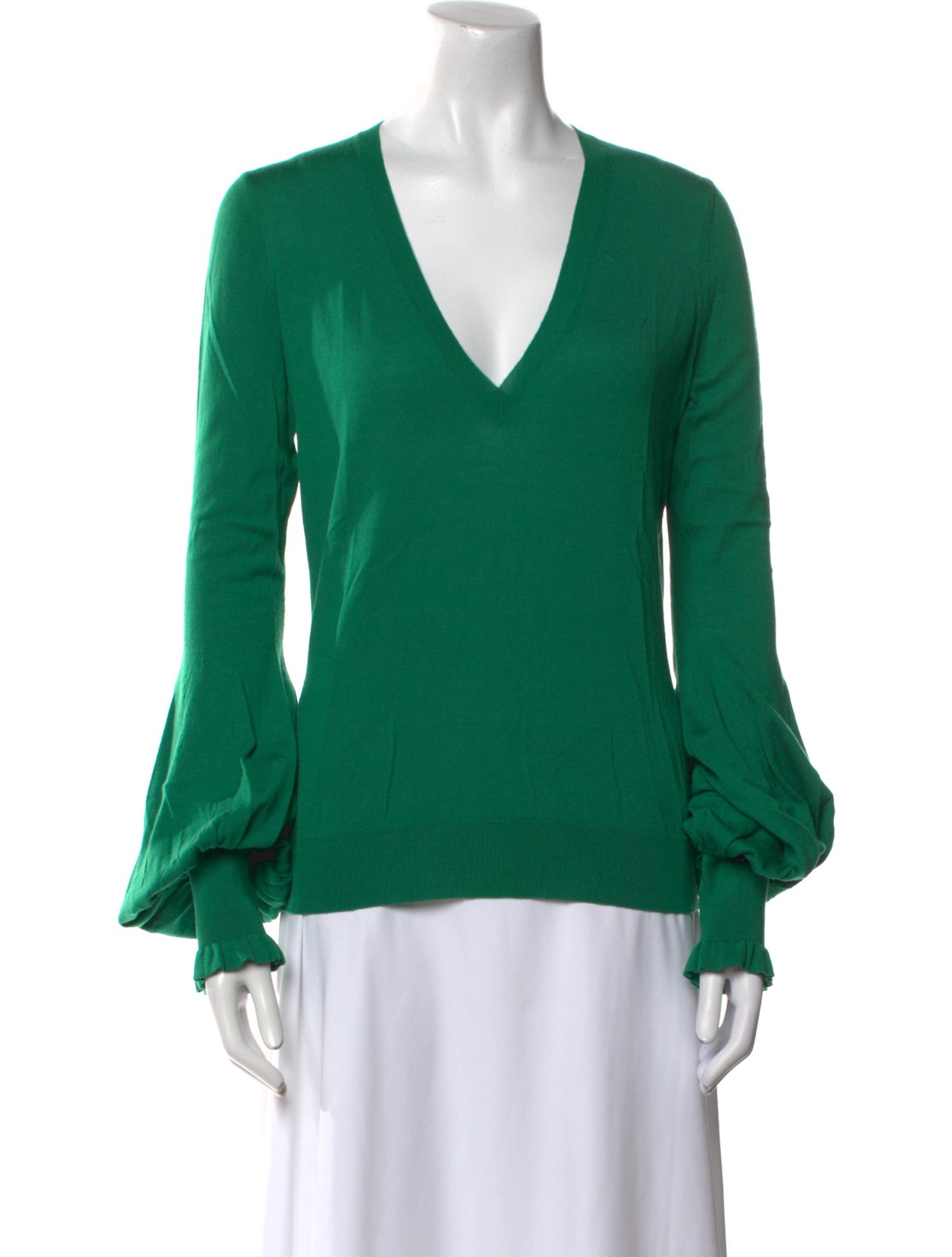 Alexander McQueen Wool V-Neck Top