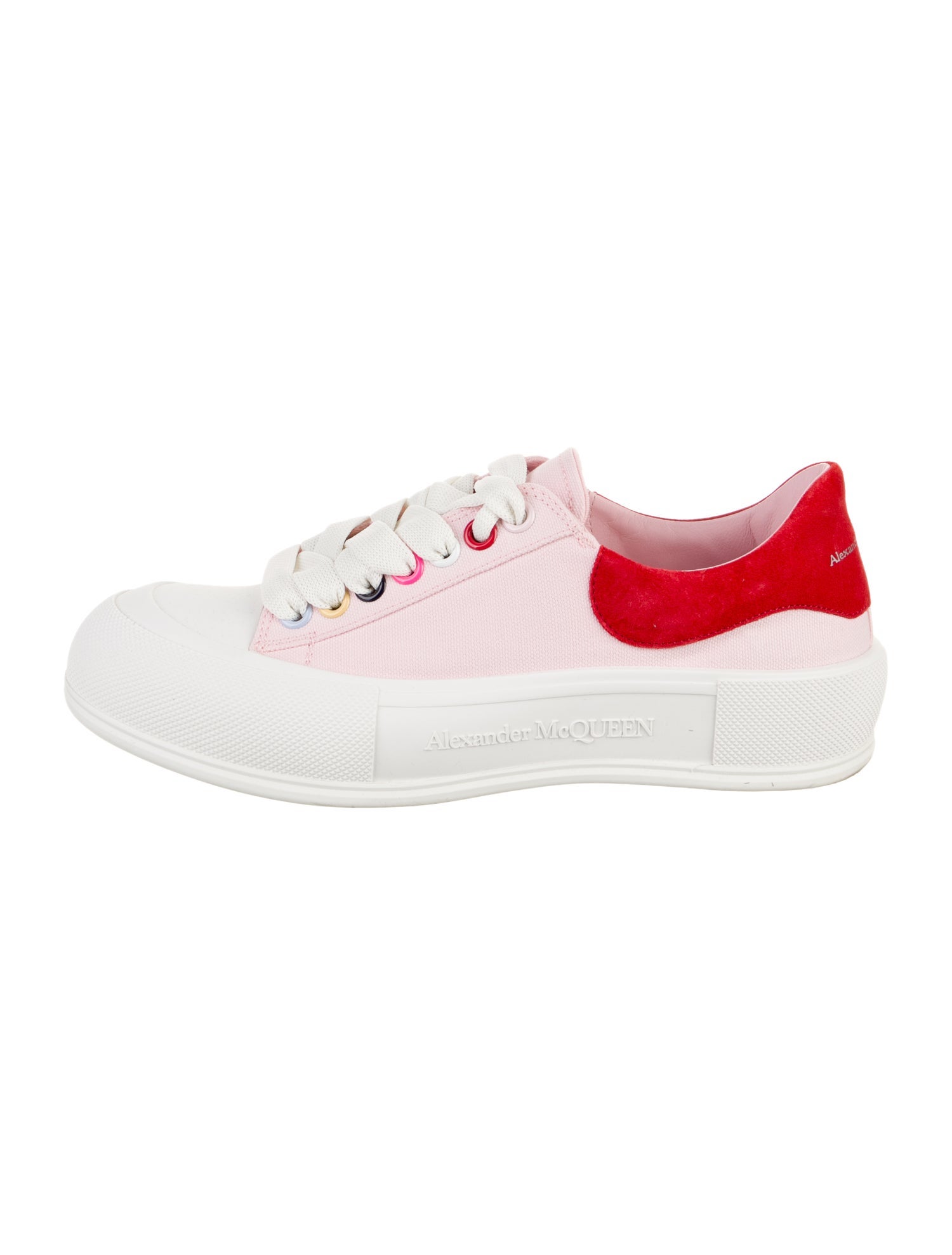 Alexander McQueen Canvas Colorblock Pattern Sneakers