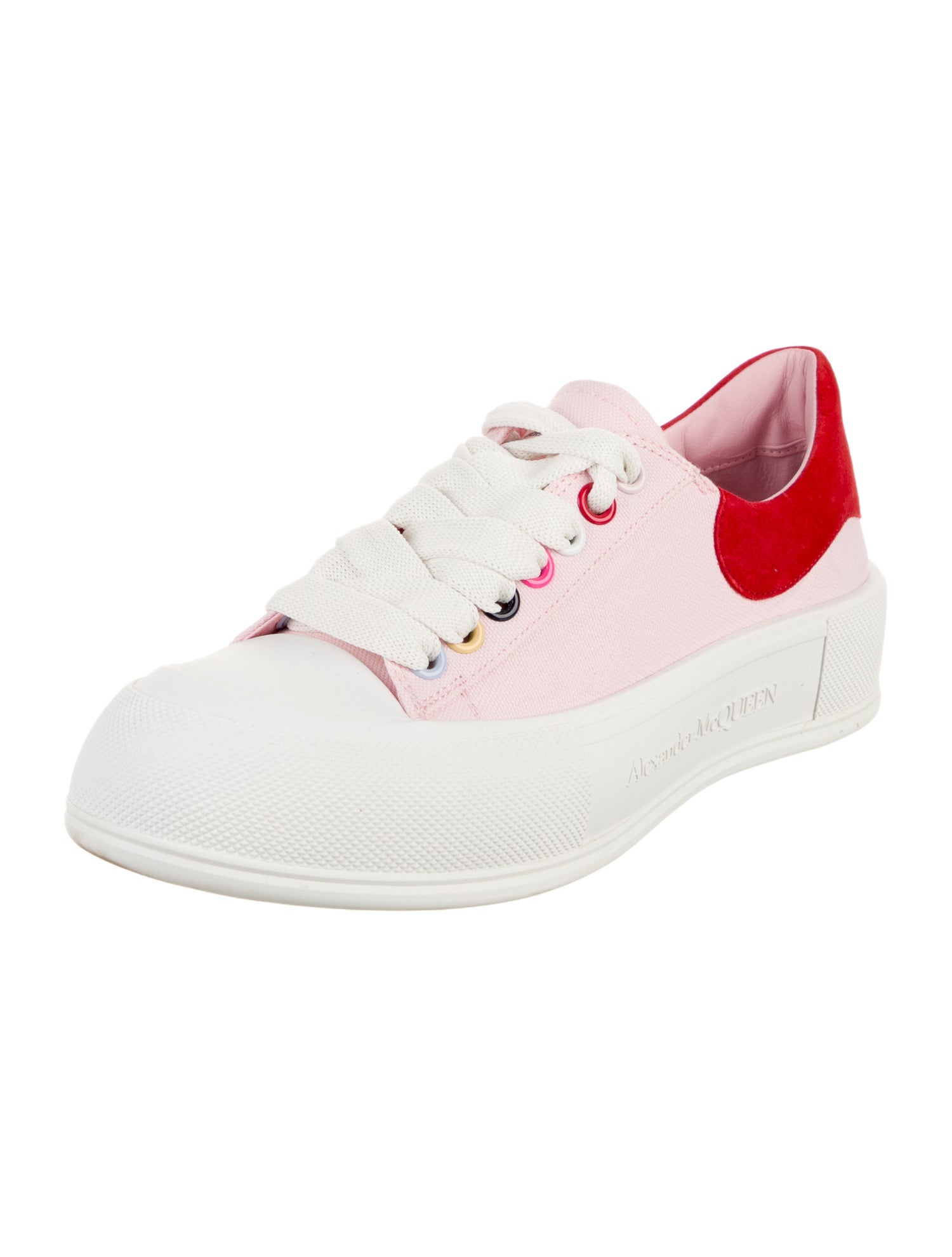 Alexander McQueen Canvas Colorblock Pattern Sneakers
