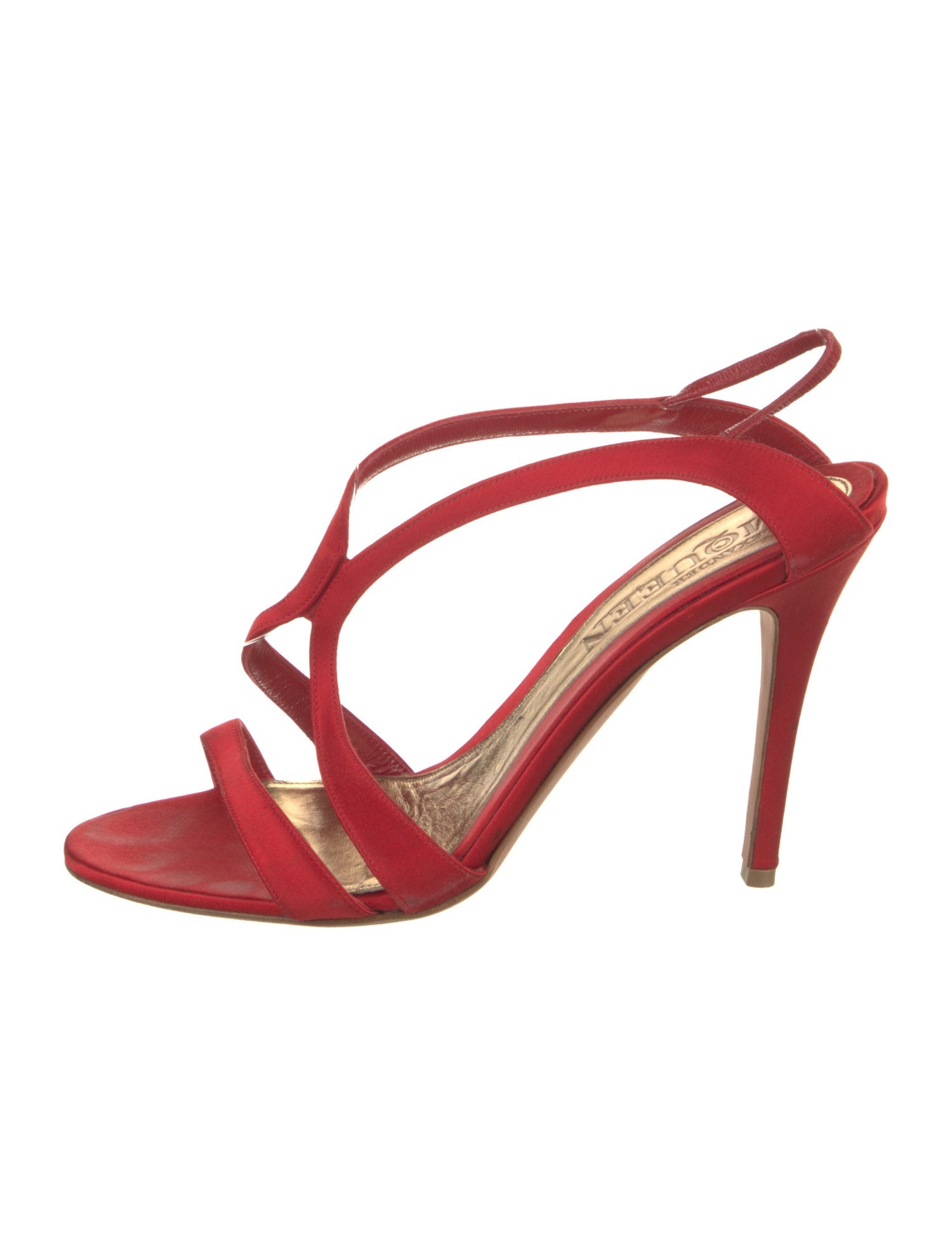 Alexander McQueen Satin Slingback Sandals