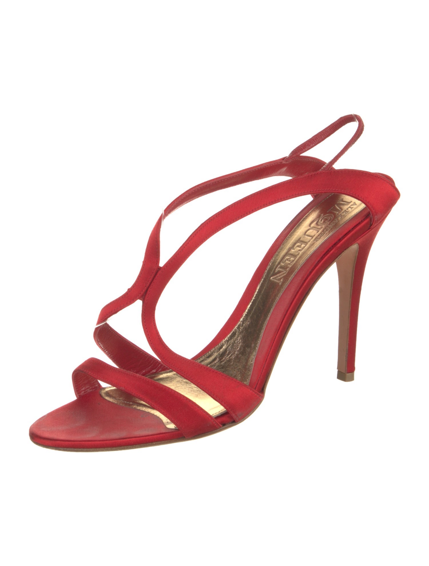 Alexander McQueen Satin Slingback Sandals
