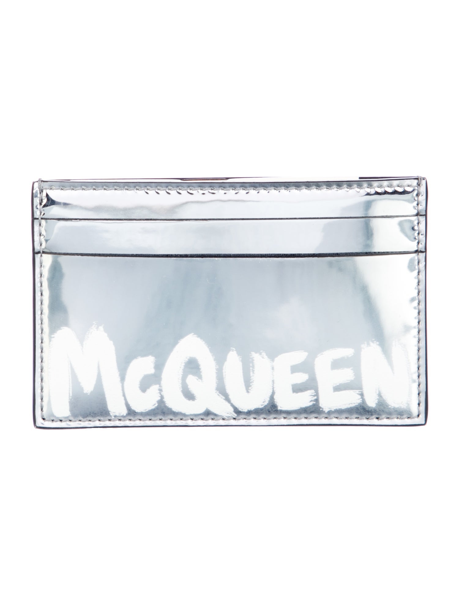 Alexander McQueen Patent Leather Printed Card Holder