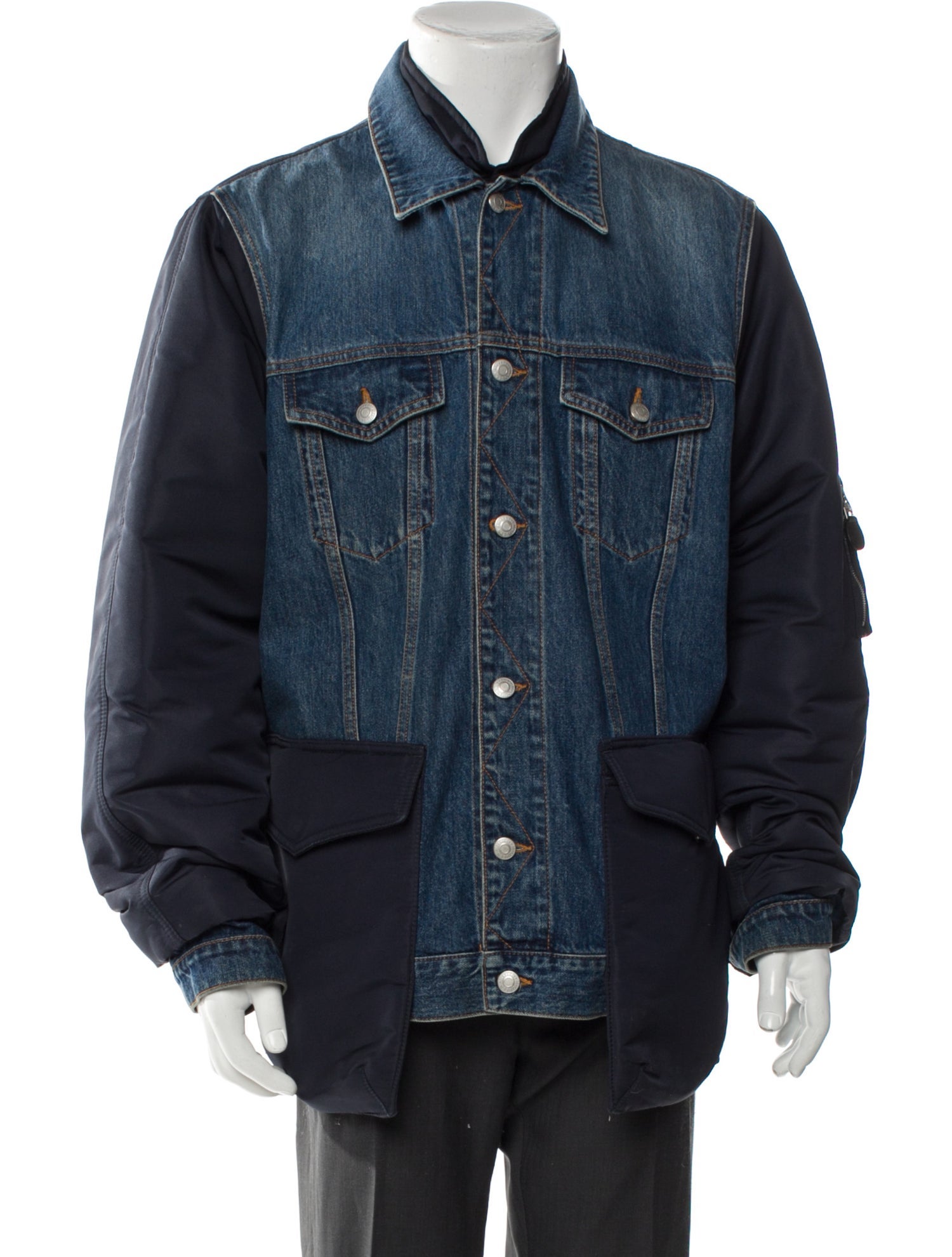 Alexander McQueen Colorblock Pattern Denim Jacket