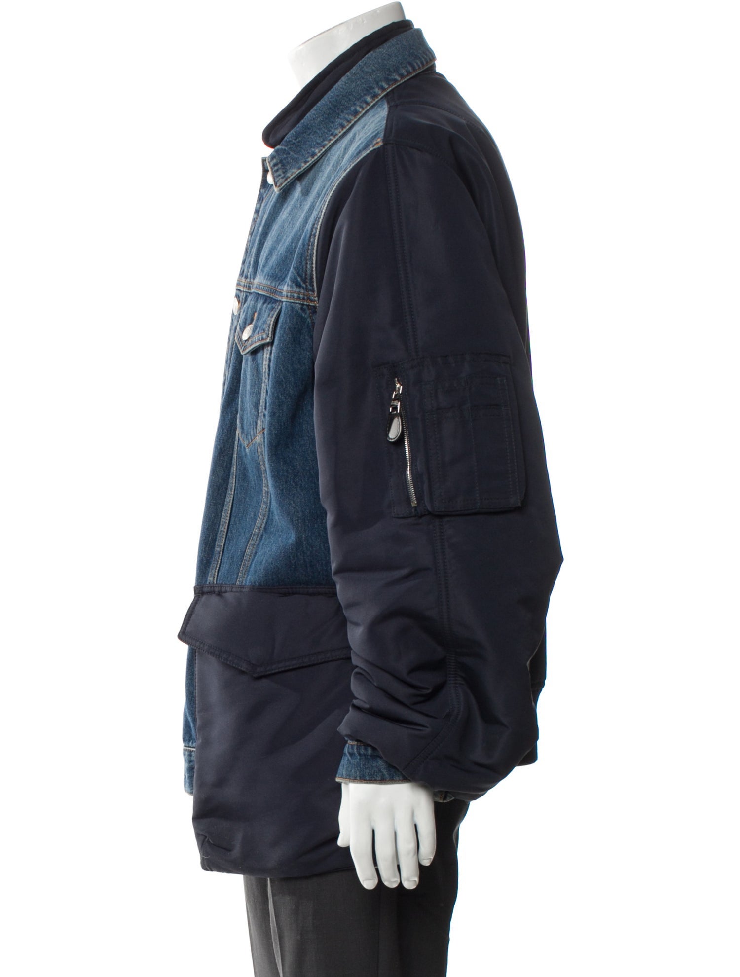 Alexander McQueen Colorblock Pattern Denim Jacket