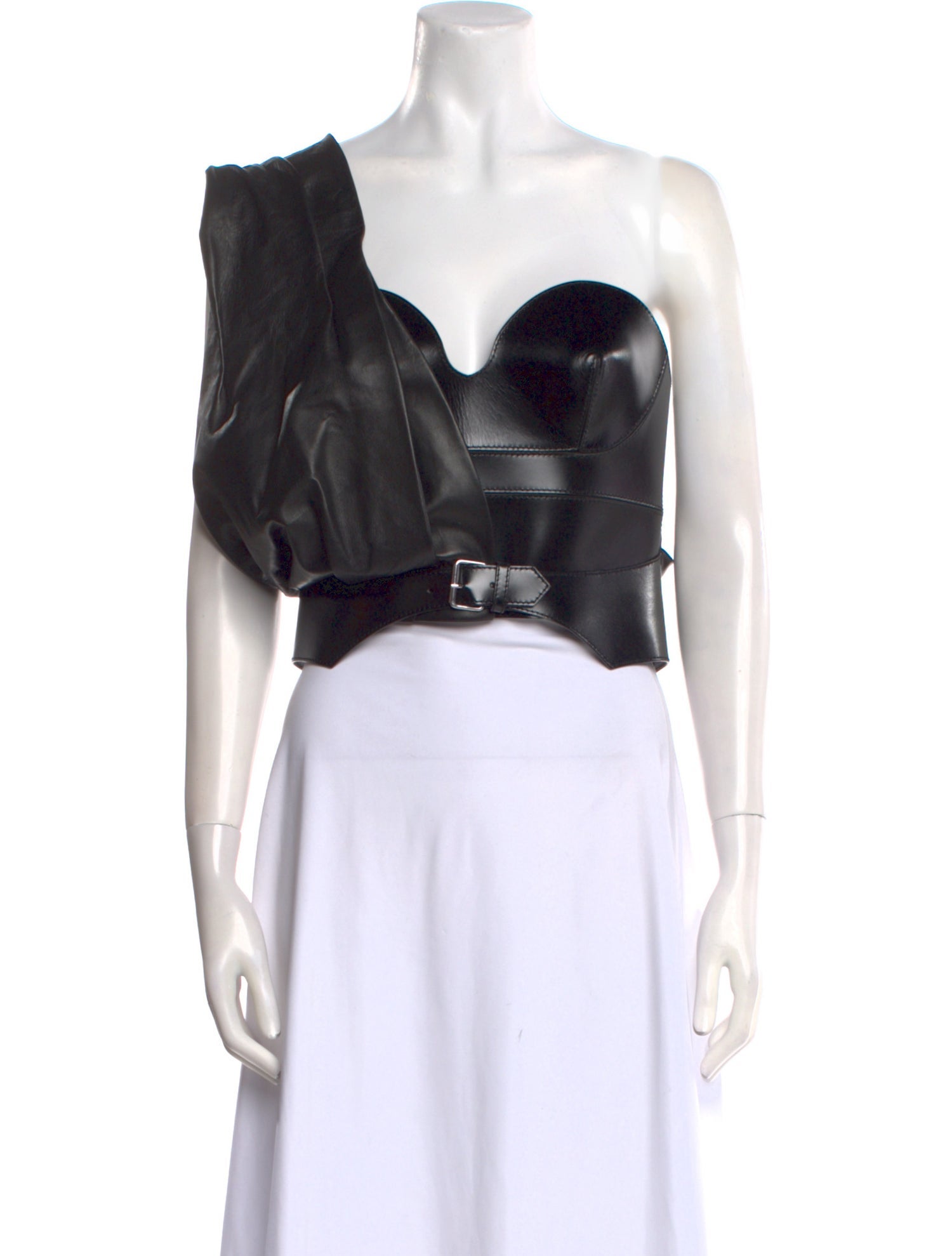 Alexander McQueen 2020 Calf Leather Crop Top