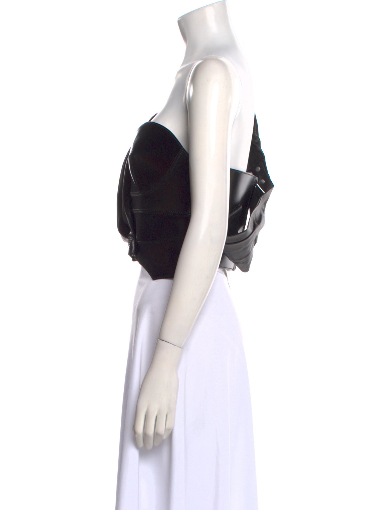 Alexander McQueen 2020 Calf Leather Crop Top