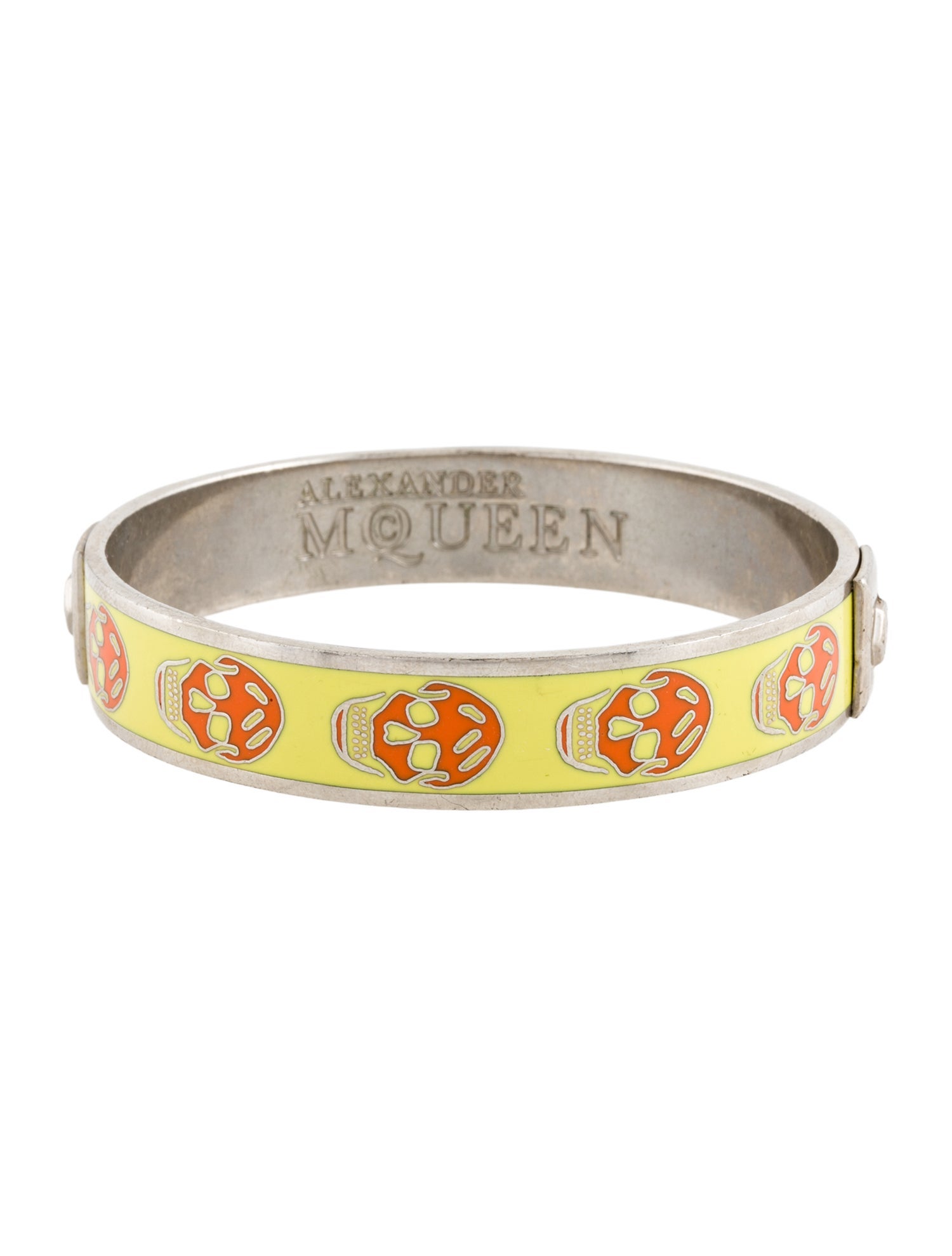 Alexander McQueen Enamel Skull Bangle Bracelet