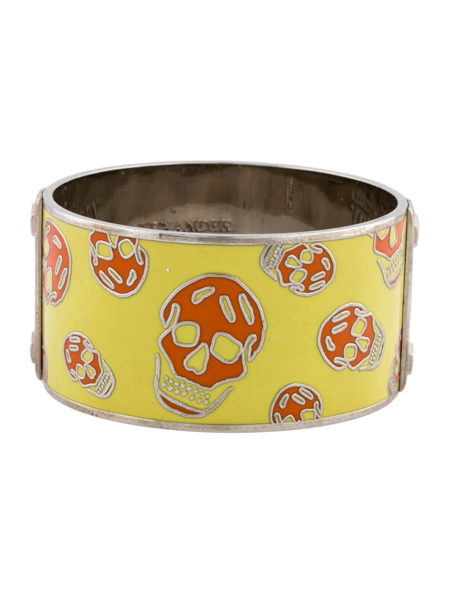 Alexander McQueen Enamel Skull Bangle Bracelet