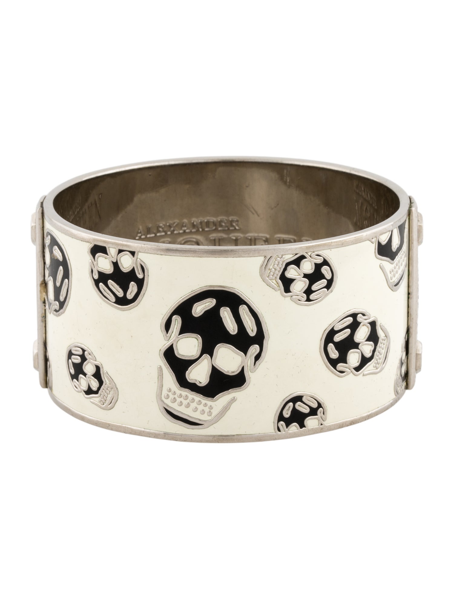 Alexander McQueen Enamel Skull Bangle Bracelet