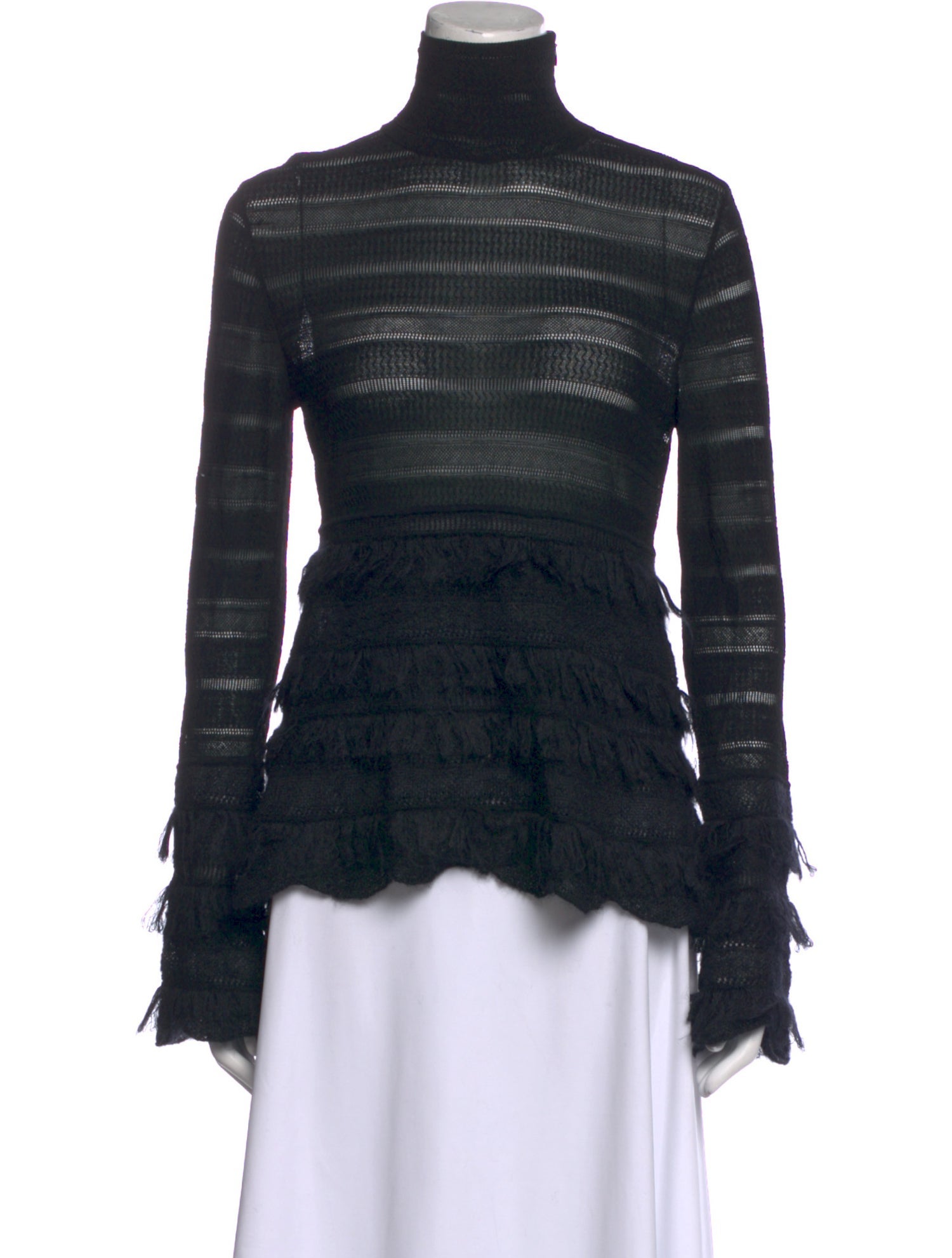 Alexander McQueen Striped Turtleneck Top