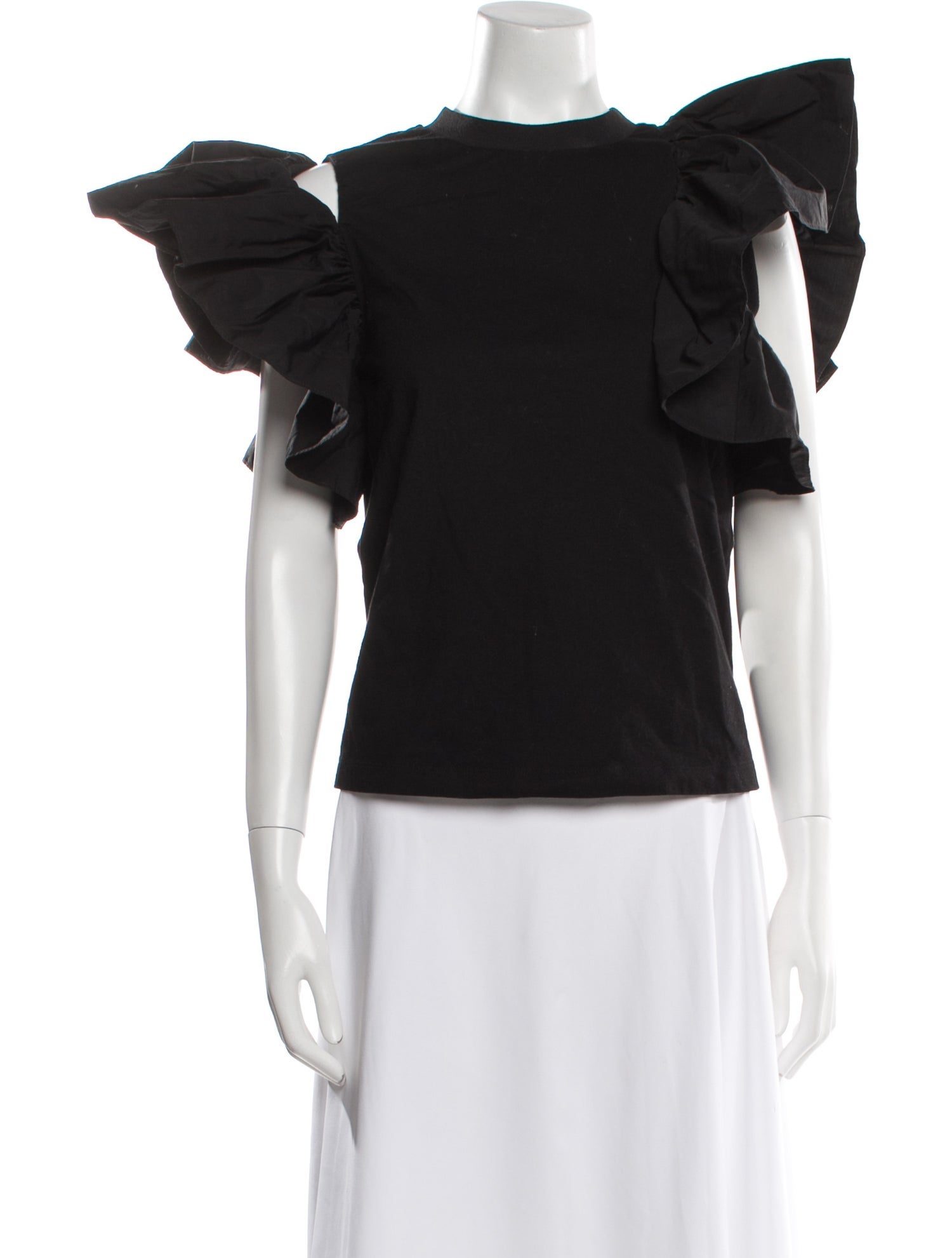 Alexander McQueen Scoop Neck Short Sleeve Top