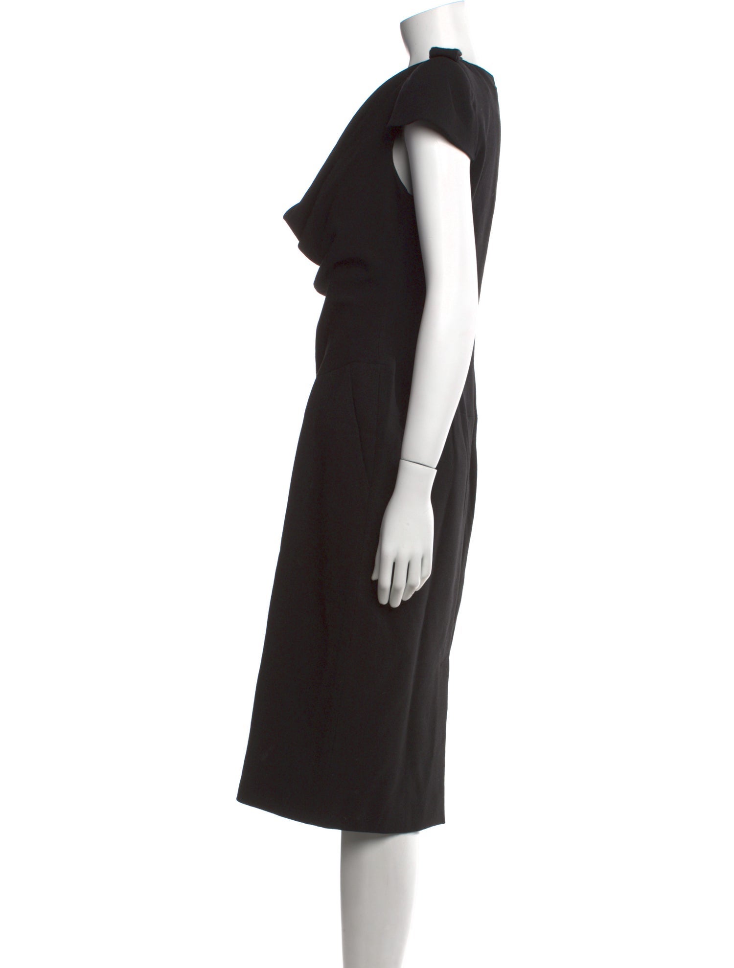 Alexander McQueen Virgin Wool Midi Length Dress