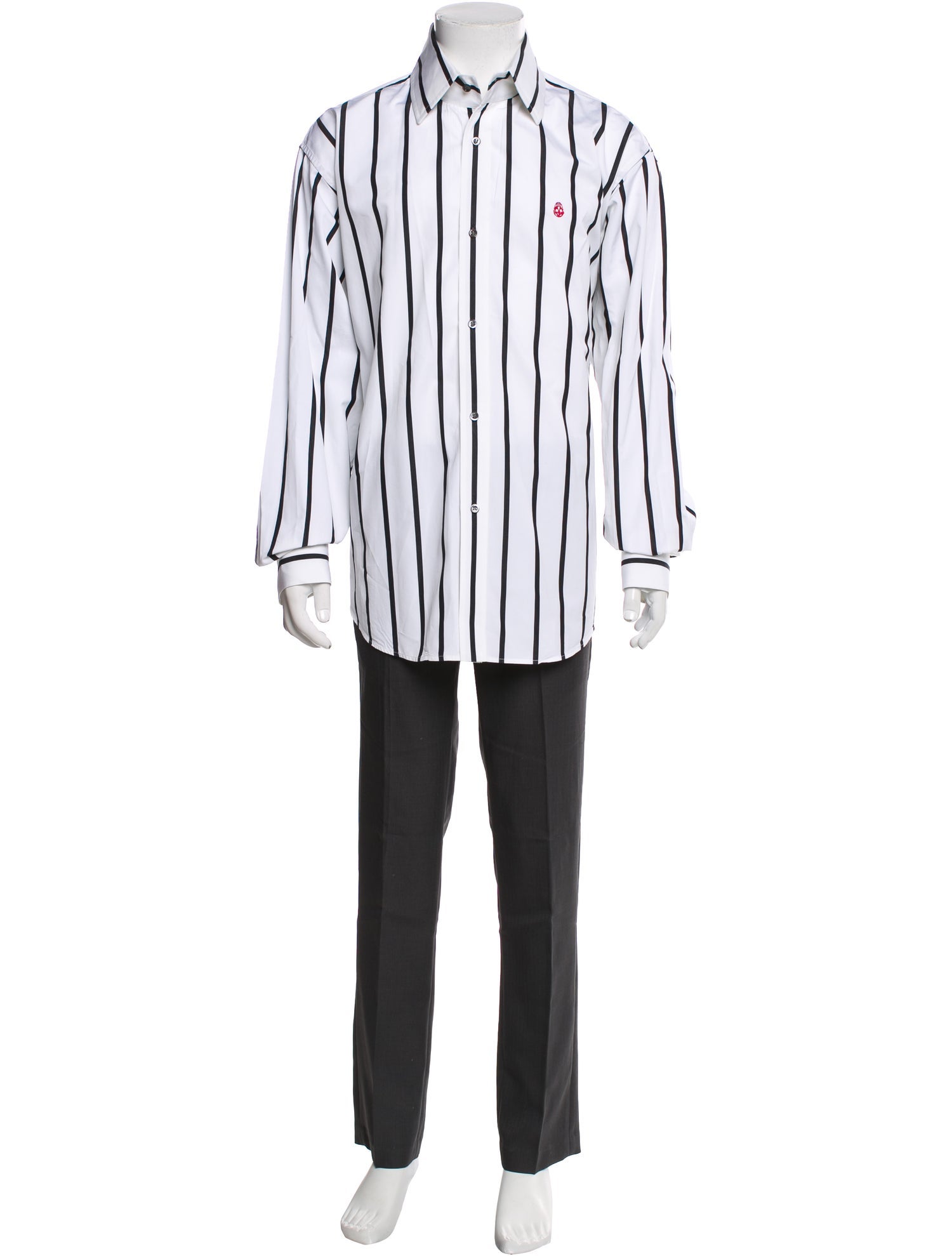 Alexander McQueen Striped Long Sleeve Dress Shirt