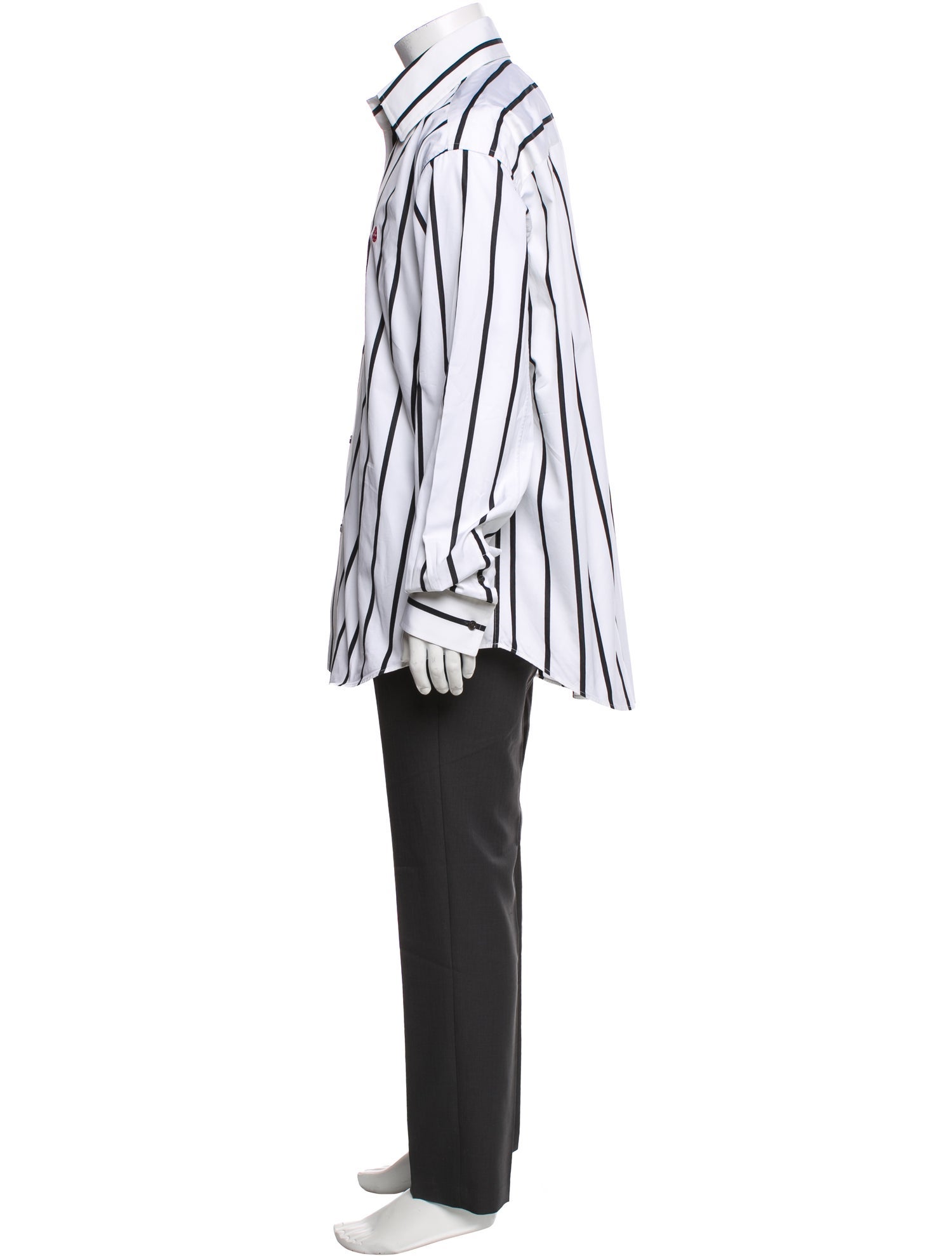 Alexander McQueen Striped Long Sleeve Dress Shirt