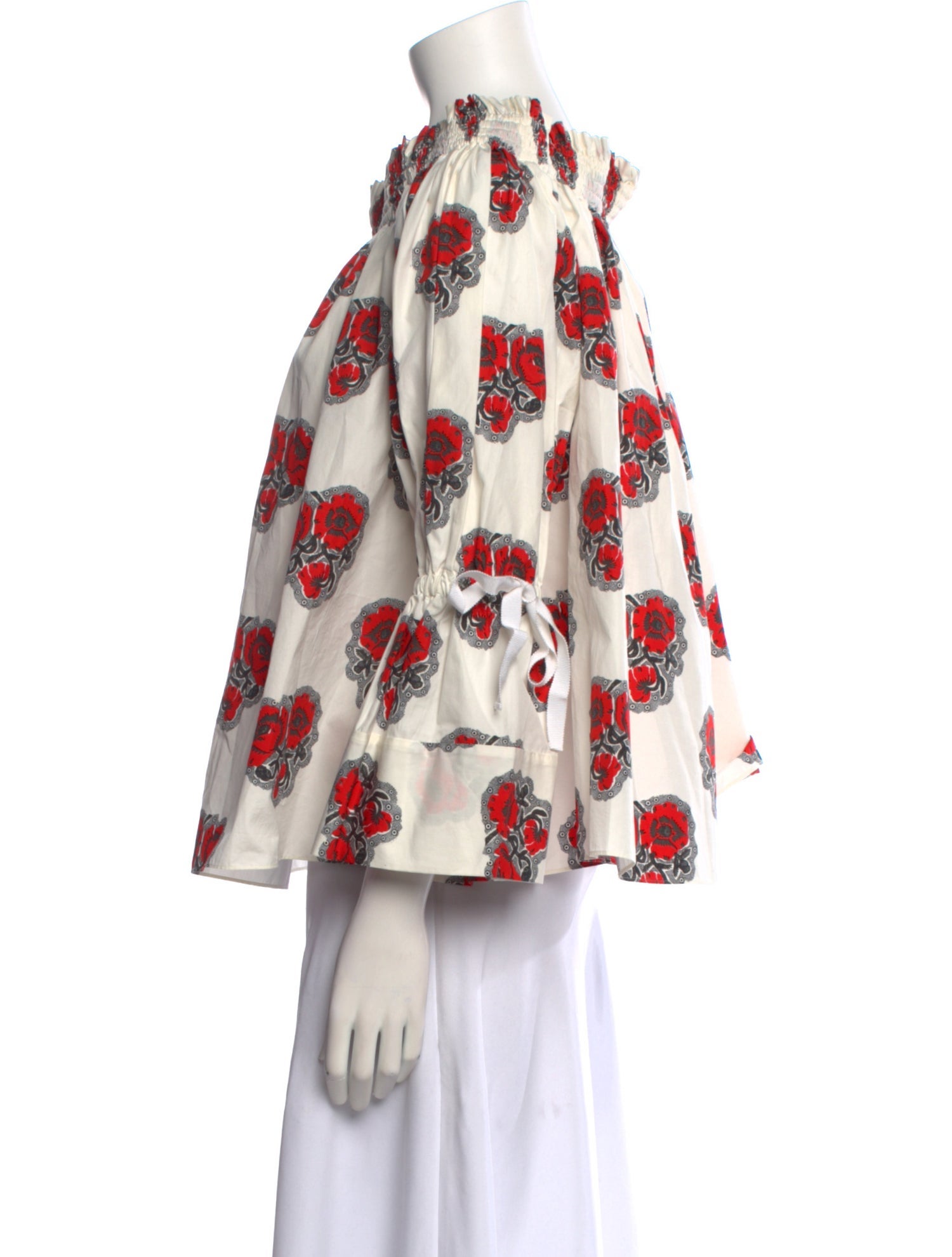 Alexander McQueen Printed Bateau Neckline Blouse
