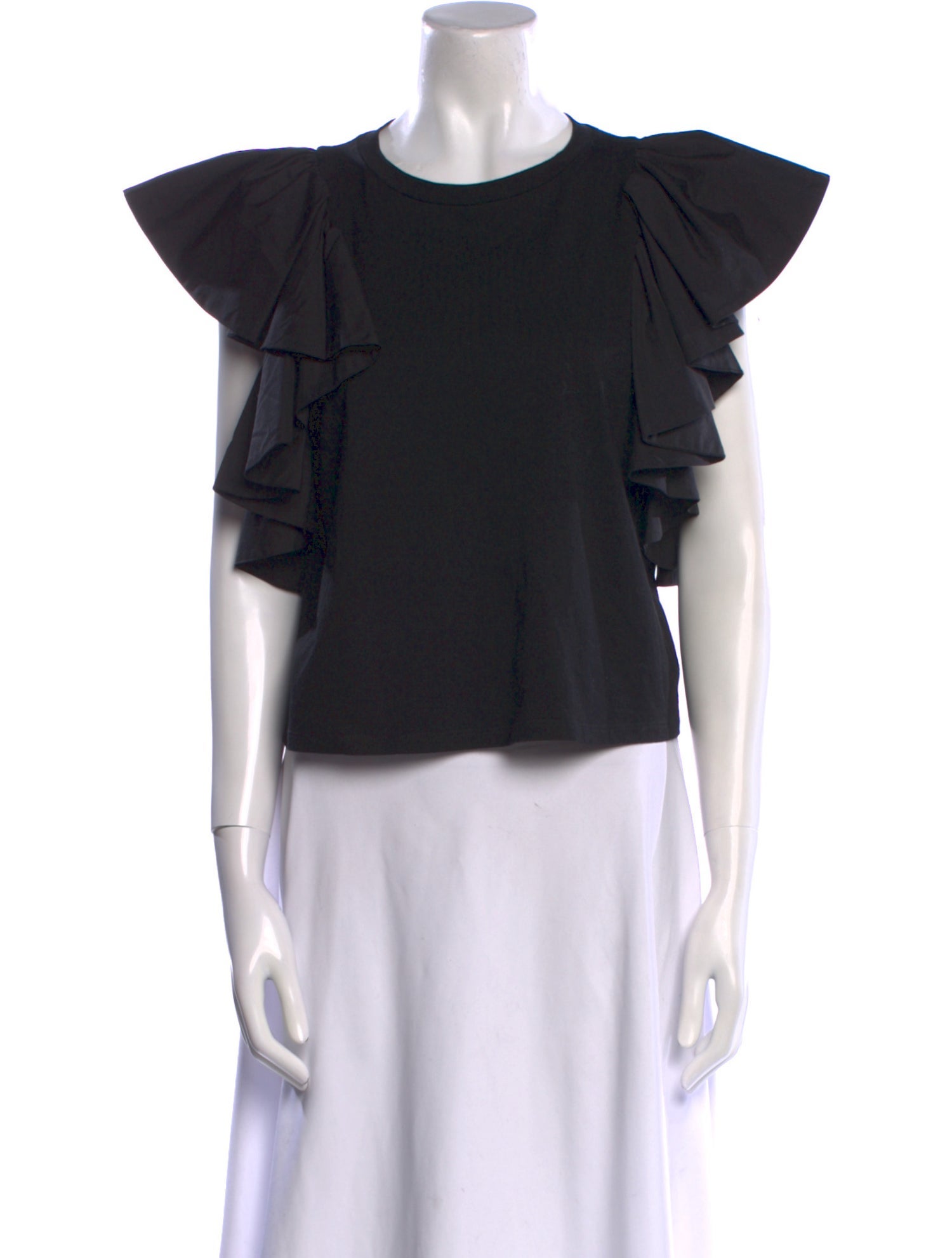 Alexander McQueen Crew Neck Short Sleeve Crop Top