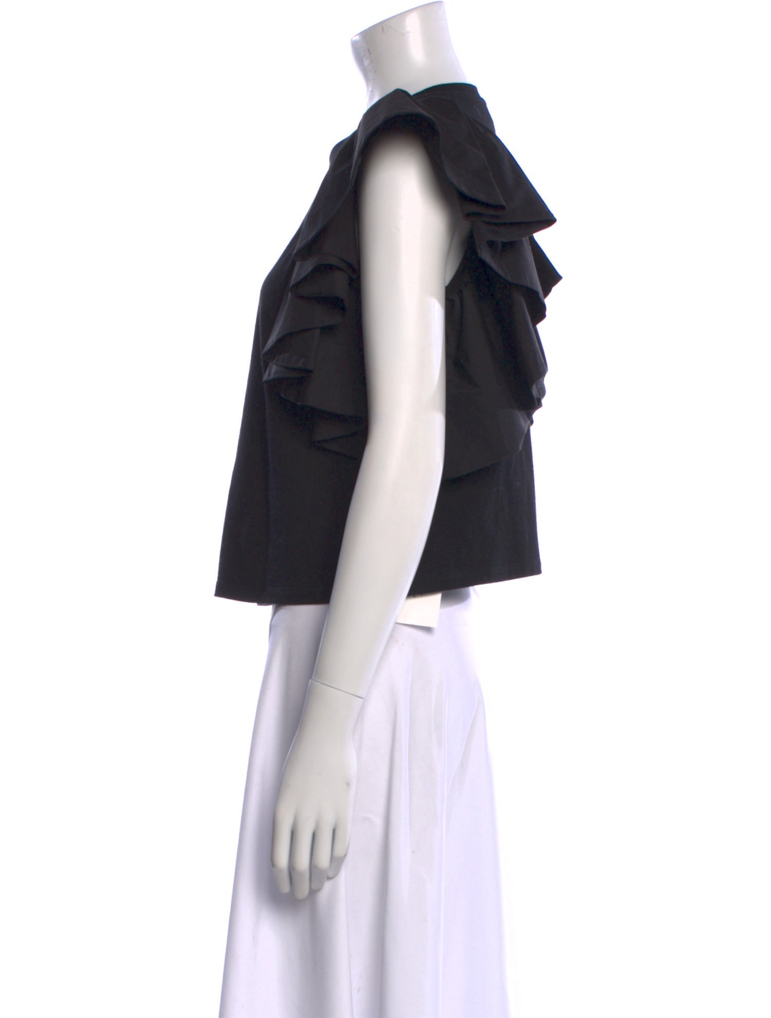 Alexander McQueen Crew Neck Short Sleeve Crop Top