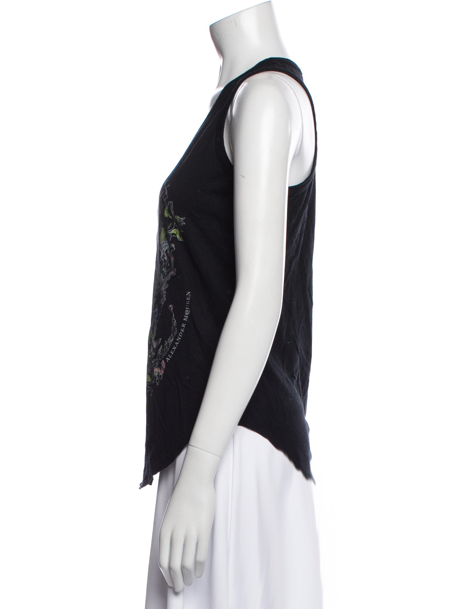 Alexander McQueen Graphic Print Scoop Neck Top