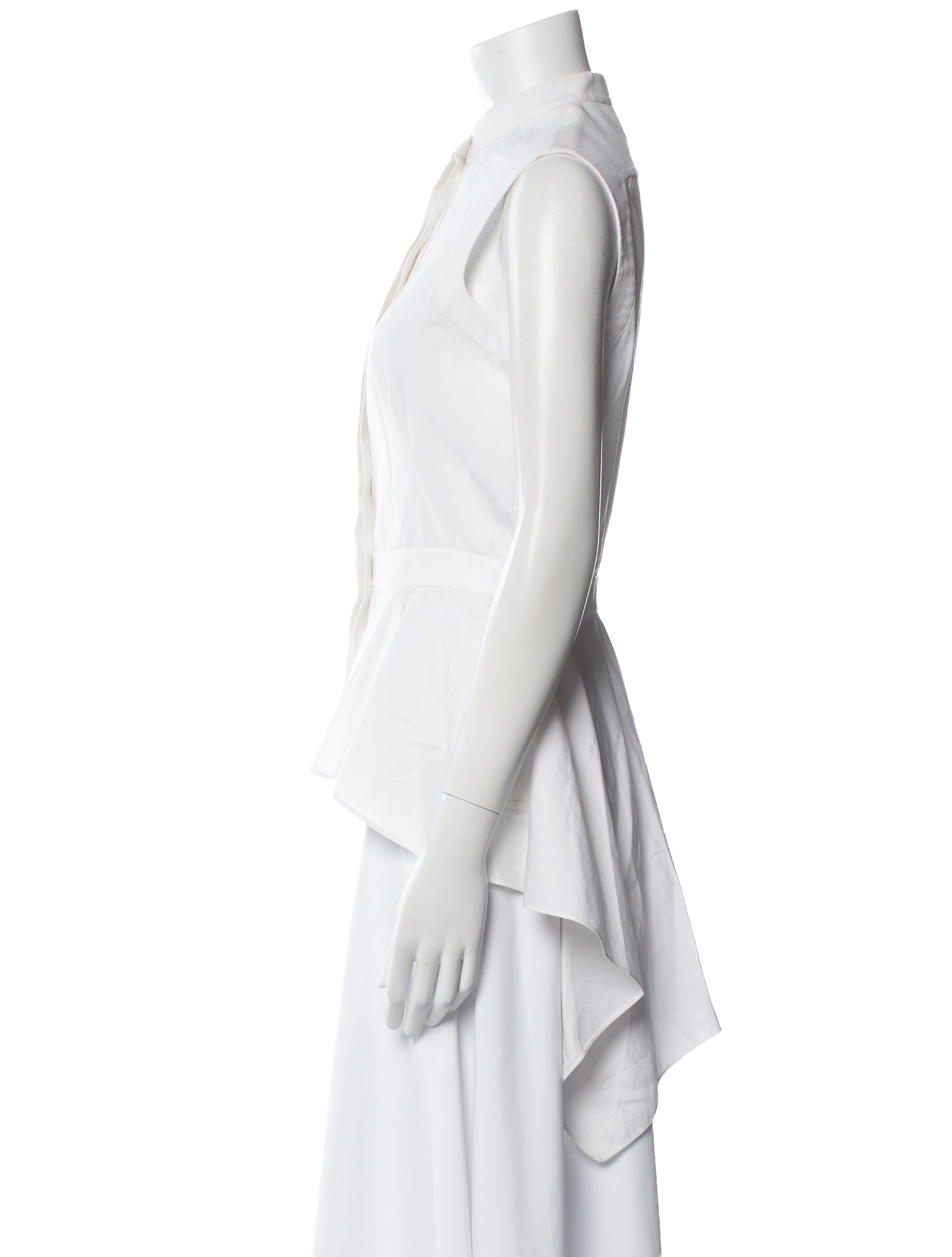 Alexander McQueen Mock Neck Sleeveless Button-Up Top