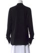 Alexander McQueen Silk Mock Neck Button-Up Top
