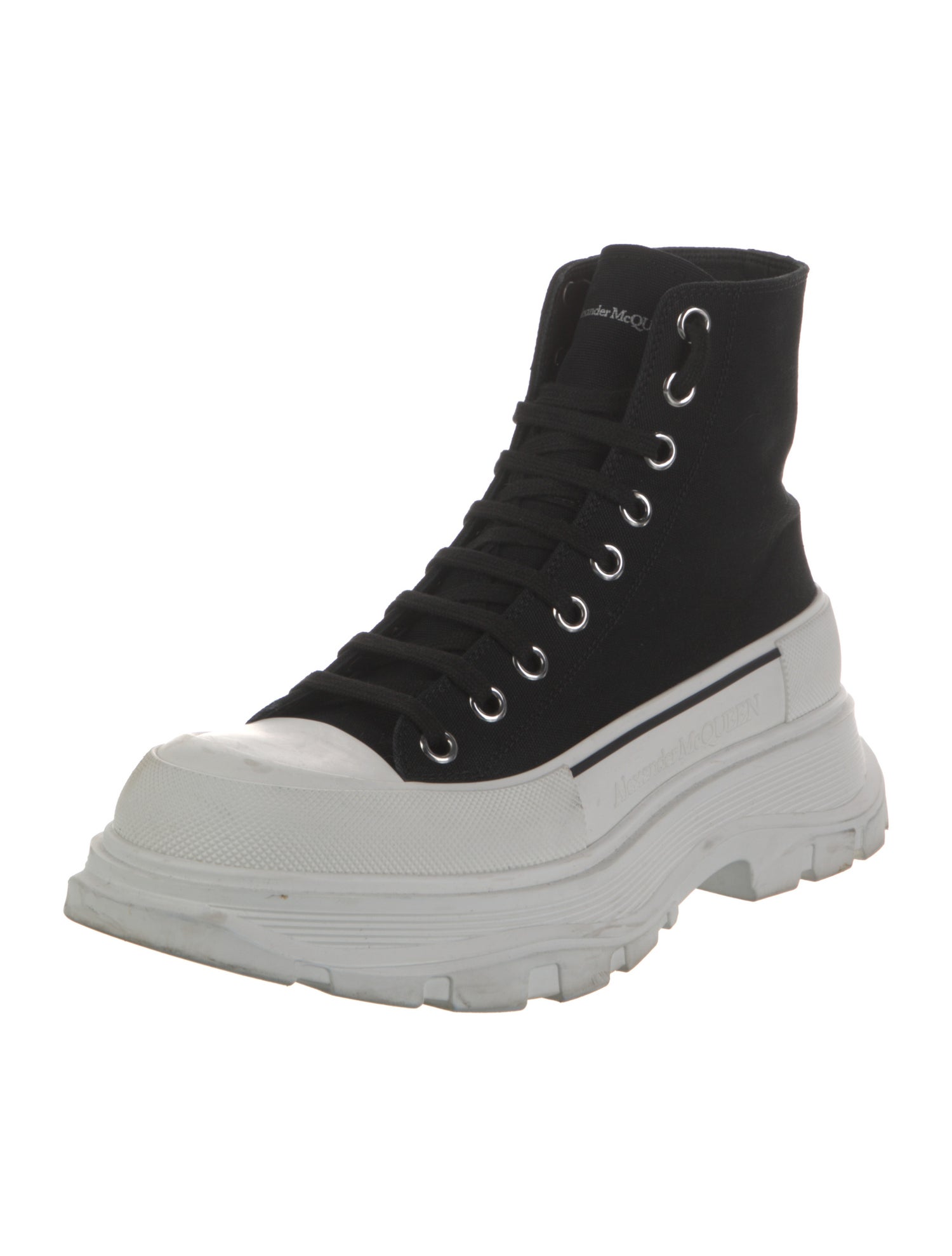 Alexander McQueen Canvas Colorblock Pattern Sneakers