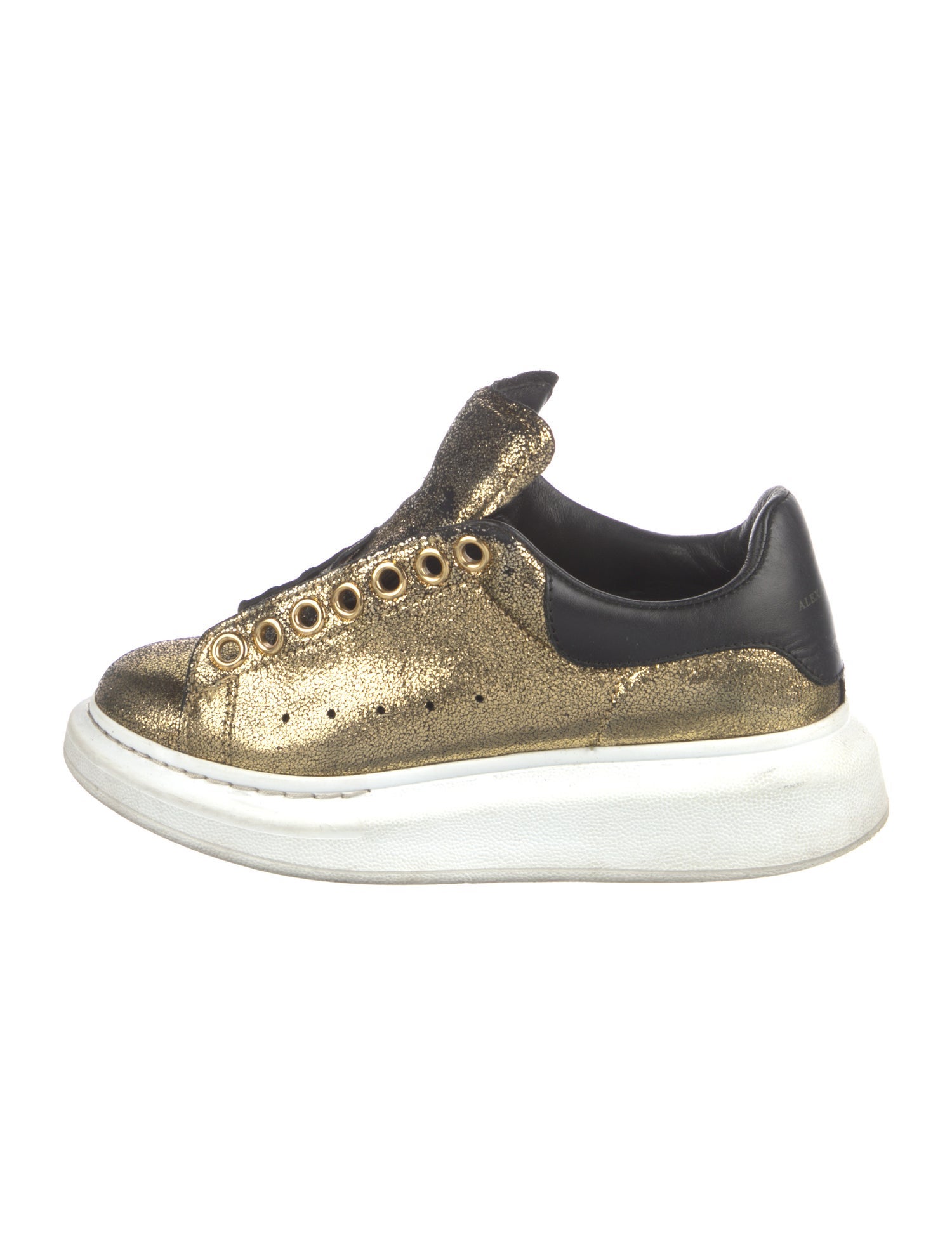 Alexander McQueen Leather Colorblock Pattern Sneakers
