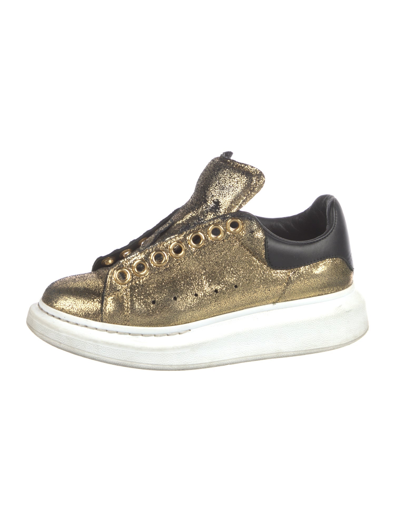 Alexander McQueen Leather Colorblock Pattern Sneakers
